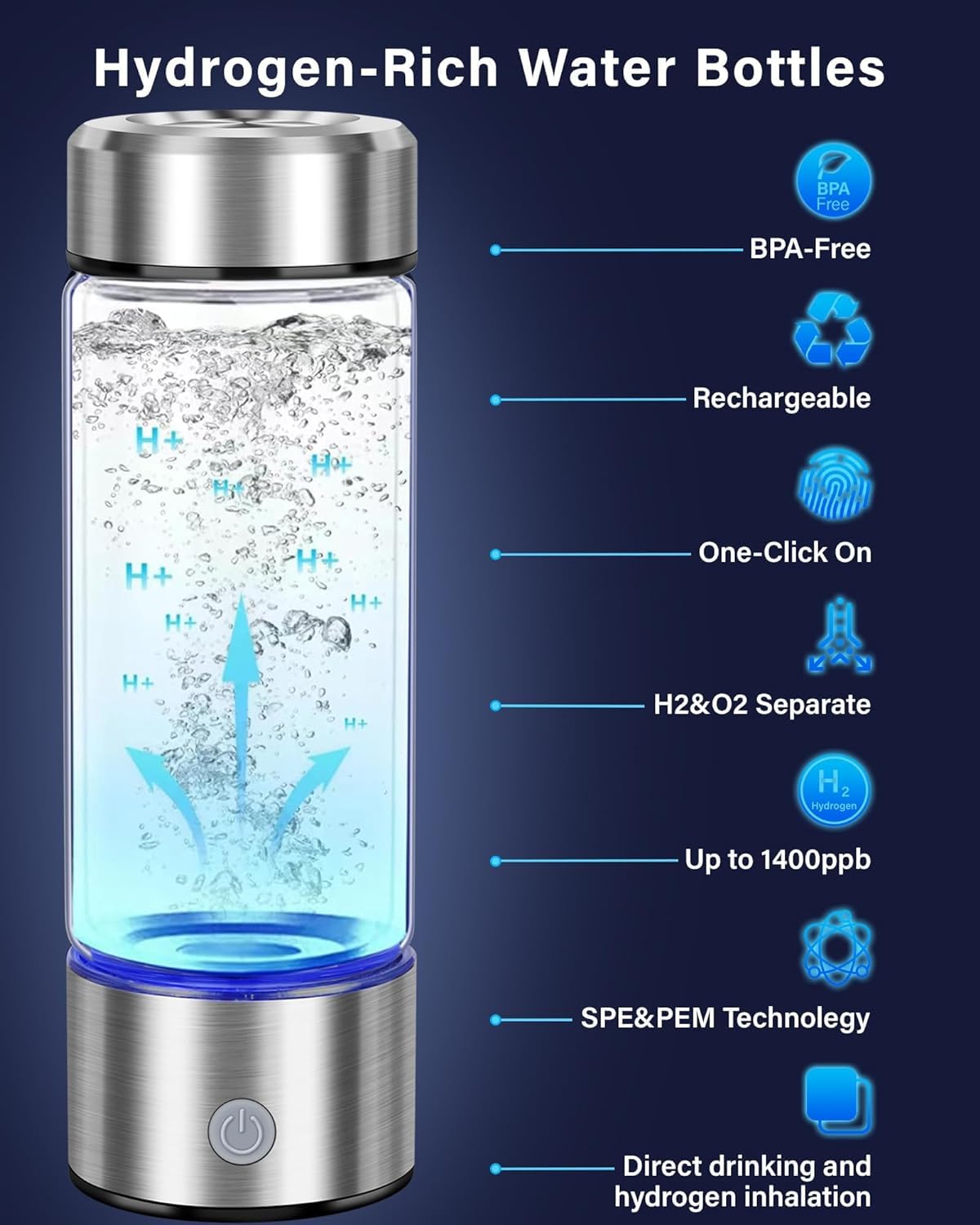 SPE PEM Technology Hydrogen Rich Water Machine Hydrogen Water Generator ...