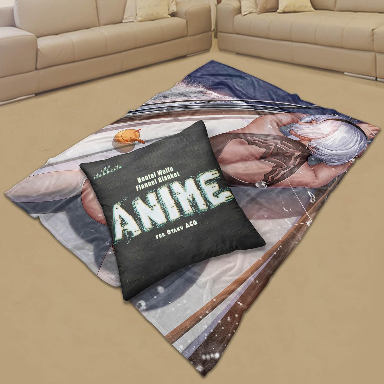 itakkaito Flannel Fleece Blanket Sexy Anime Girl Naked Nude