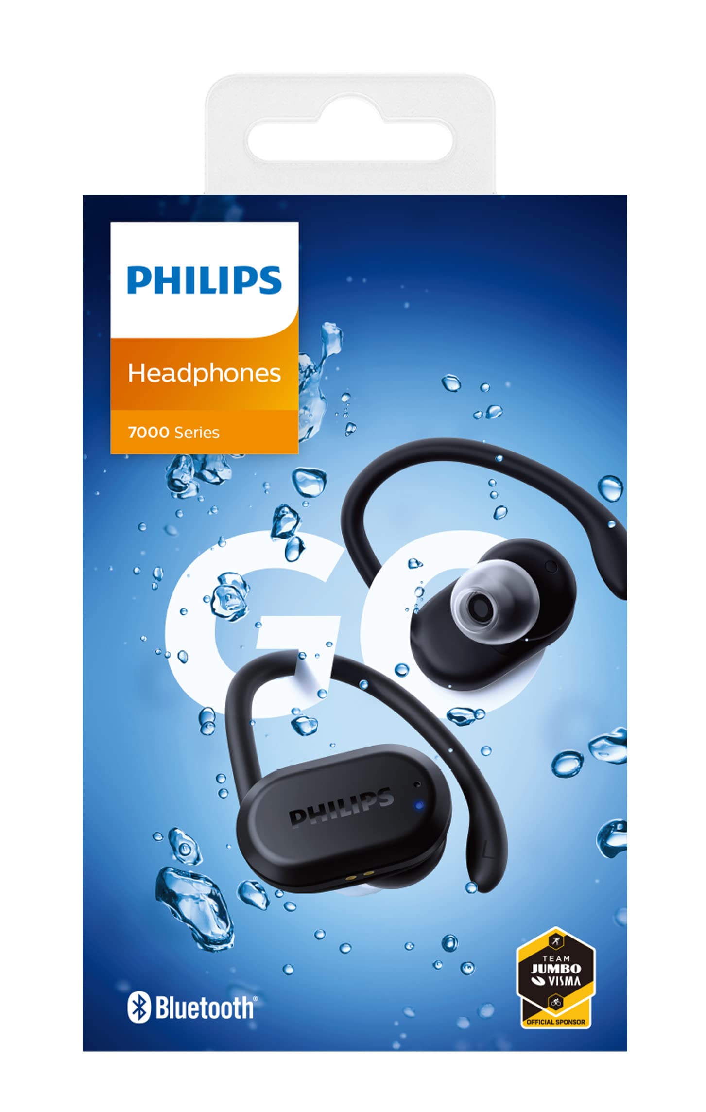 Philips Cuffie Sportive, TAA7306/00, Senza fili, Cuffie da corsa per adulti, Bluetooth, Fino a 24 ore di tempo di riproduzione, Microfono incorporato, Vestibilità sicura, Nero