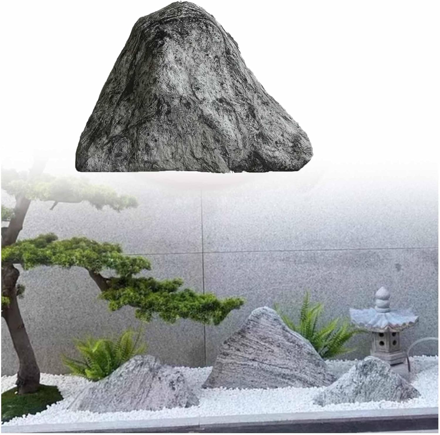 Outdoor Faux Snow Wave Rock Landscape Rocks Solid Fake Rocks Rock Cover for Yard Realistic Texture Lightweight Artificial Rocks Aquarium Décor Landscaping Pool Landscapes(Li