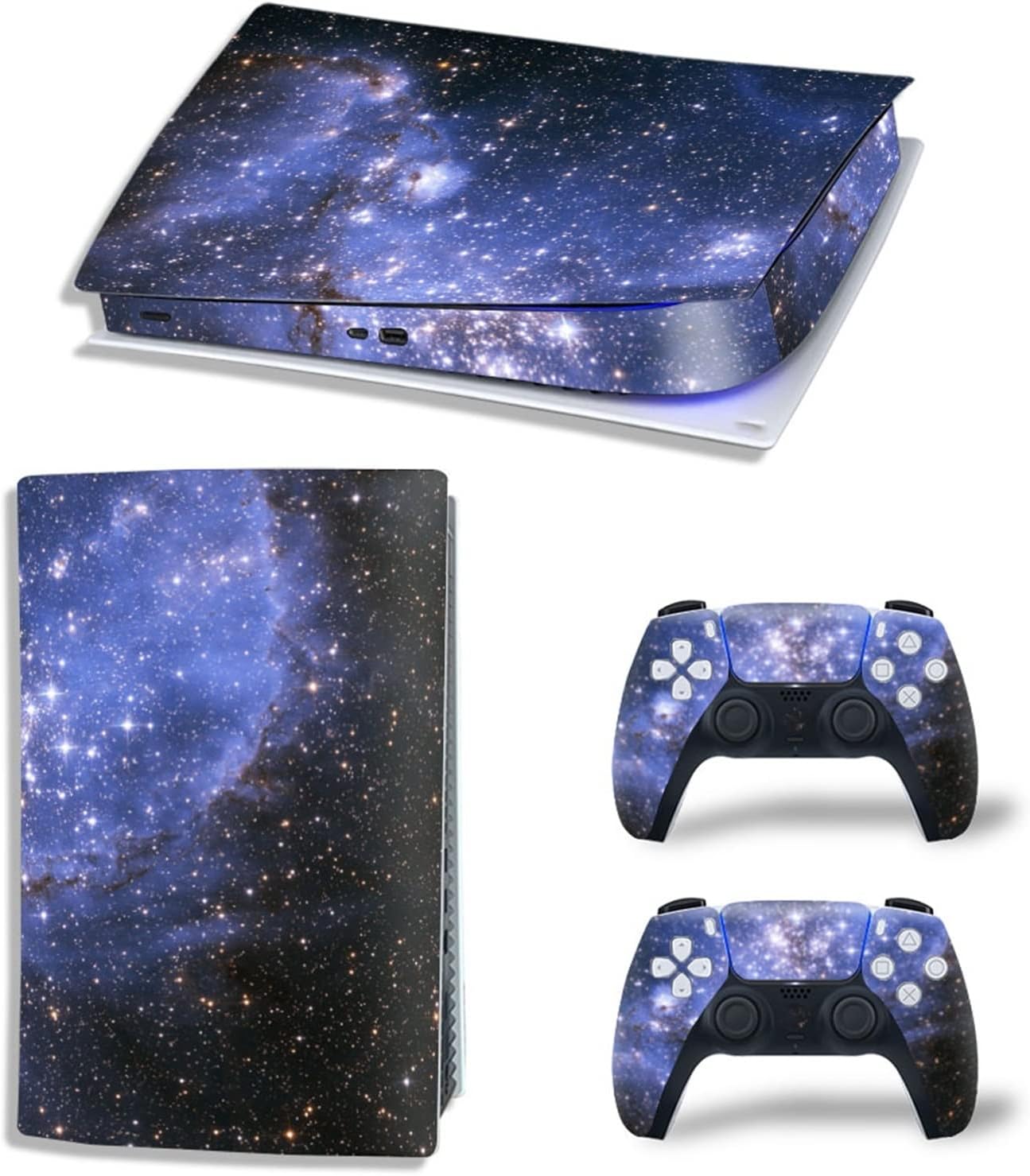 保護 PS5デジタル版コンソールと2つのコントローラー用のアニメデカールスキンビニールカバースキンラップ、気泡のない、耐久性のある、