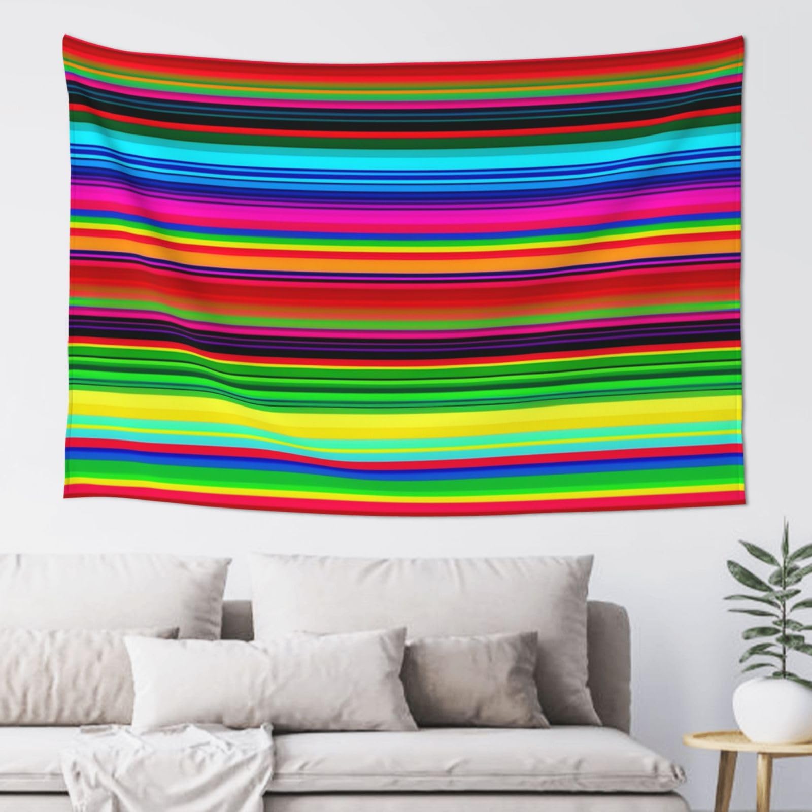 FodPand Colorful Mexican Stripes Tapestry Dorm Decor, Wall Backdrop Aesthetic Tapestries Hanging Banner for Bedroom, Modern Wall Art Poster Blanket, Home Decor Wall Tapestry 60"x40"