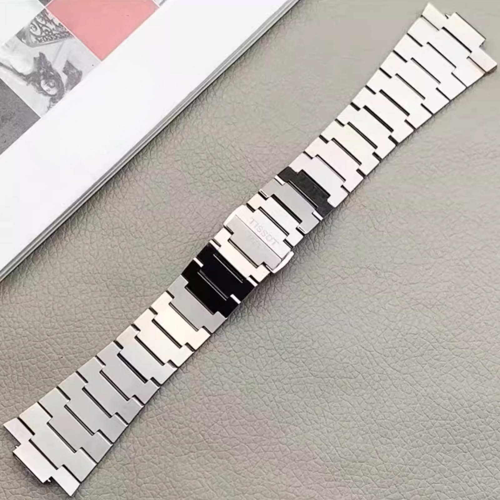 Uomini Acciaio Inossidabile Cinturino Orologio Ricambio, Braccialetto Orologio Interfaccia Specializzata Metallo per Tissot PRX Super Player T137.407/T137.410-Argento 27 * 12MM