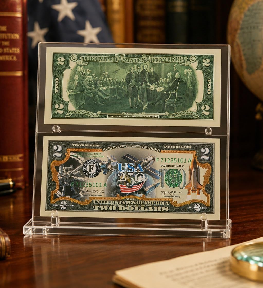 250th Anniversary 2 Dollar Bill – Uncirculated Collectible Note for Independence Day, Patriotic Declaration of Independence Souvenir Gift for Adults image 5