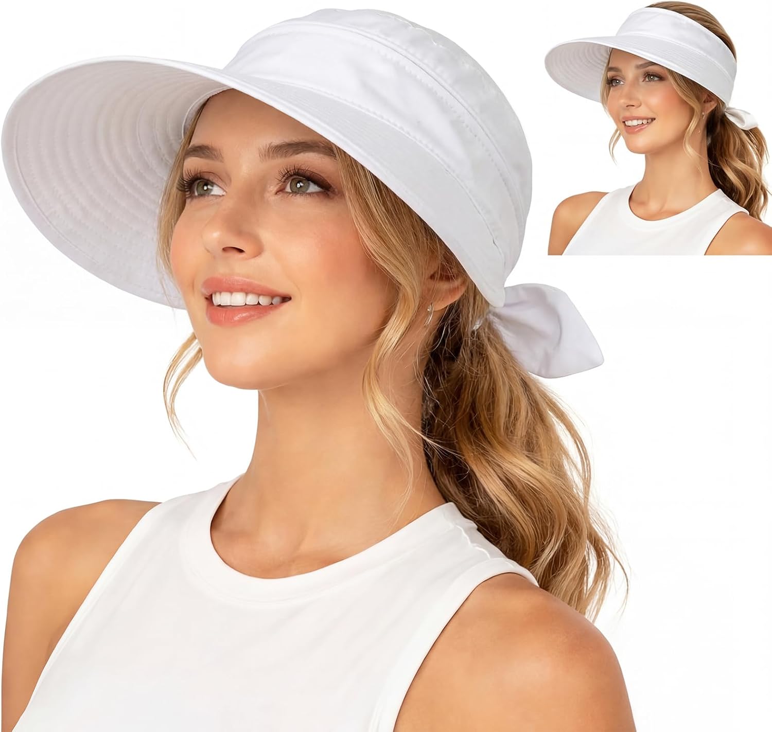Sombrero visera solar 2 en 1 para mujer, ligero y transpirable miniatura 1