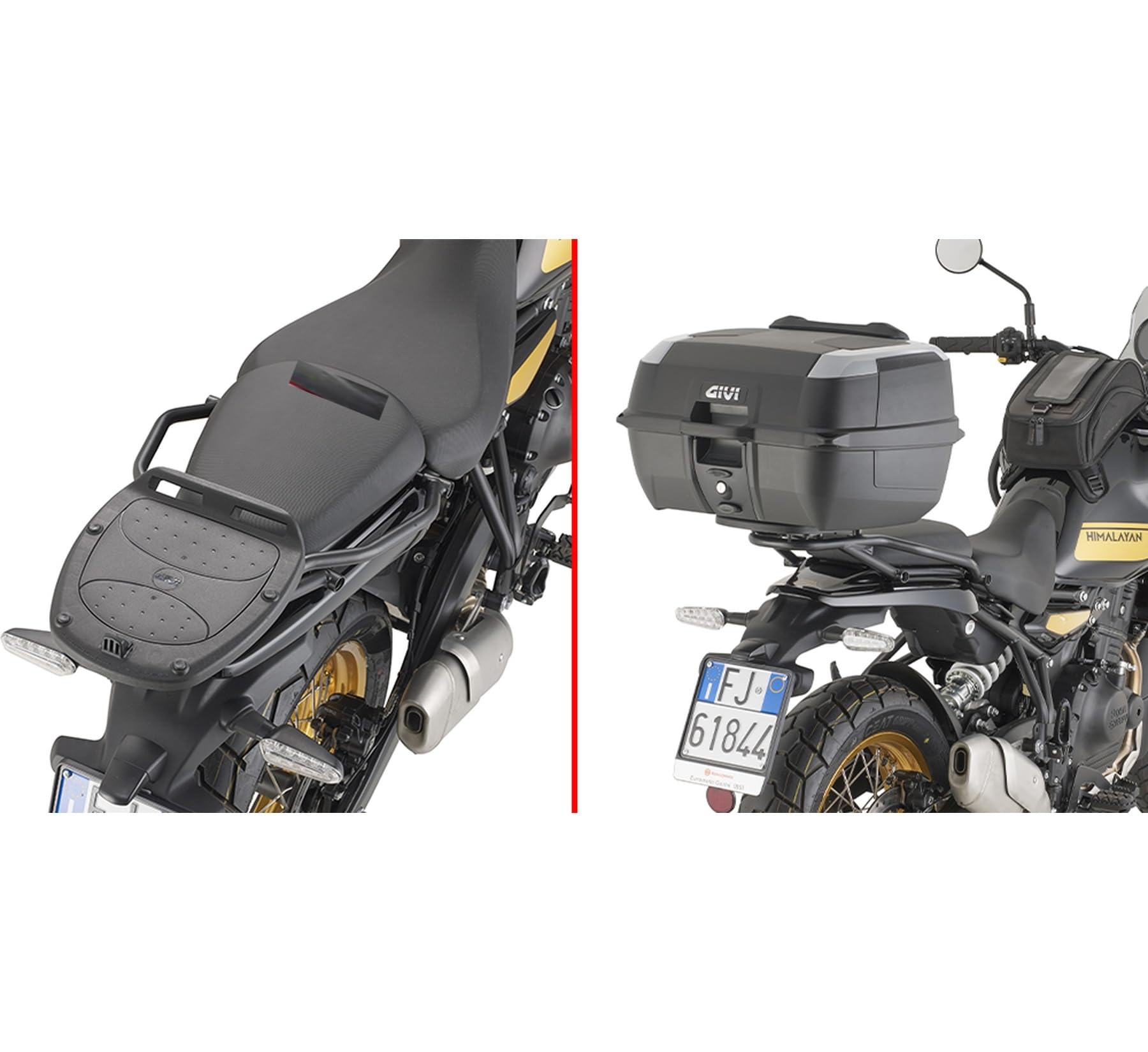 givi motorradkoffer b29n2 monolock schwarz 29 lt + träger kompatibel mit royal enfield himalayan 450 2024 mototopgun b29n2 + sr9059 + m5m