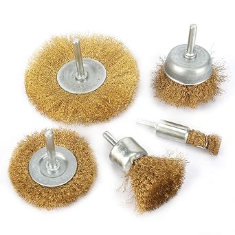 5Pcs Brass Wire Polishing Brush Wheel 