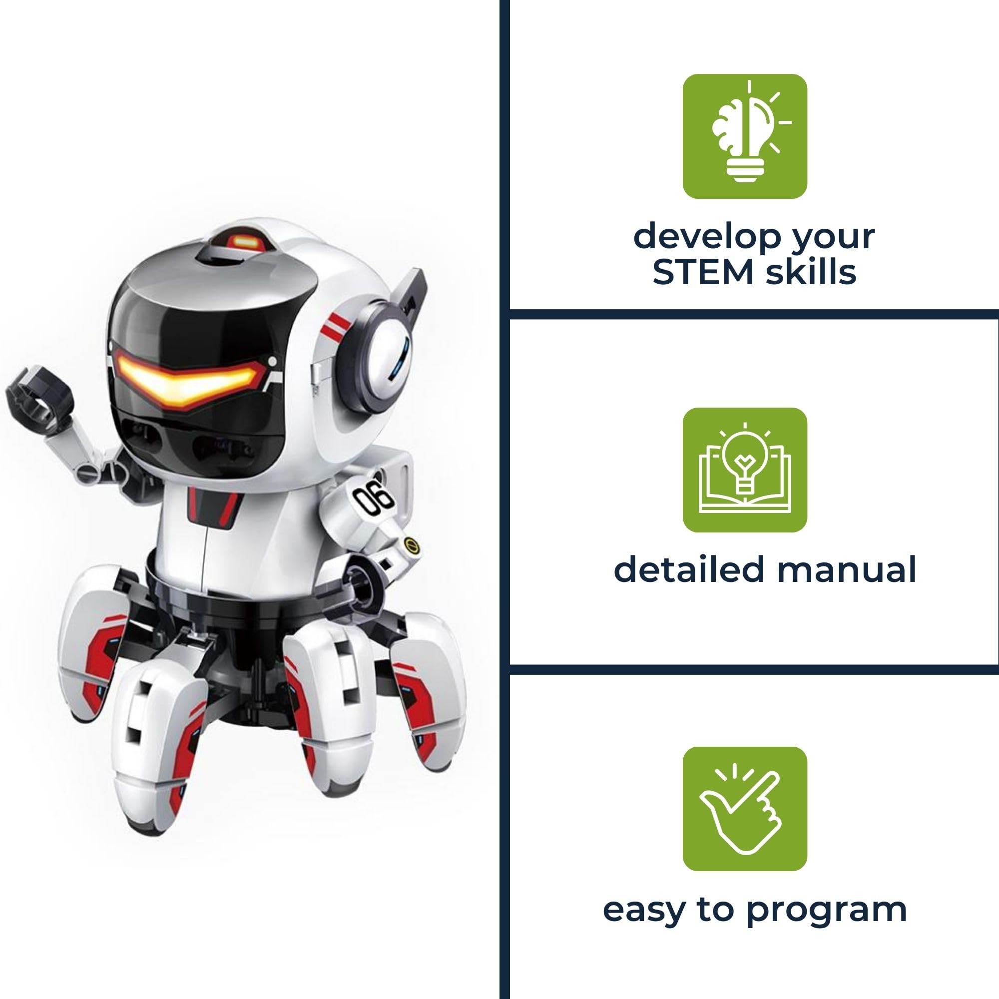 Velleman Robot edukacyjny Tobbie II z micro:bit, zestaw STEM z czujnikami i silnikiem, ucz się programowania z interaktywnym robotem dla młodzieży i dorosłych, działa na baterie
