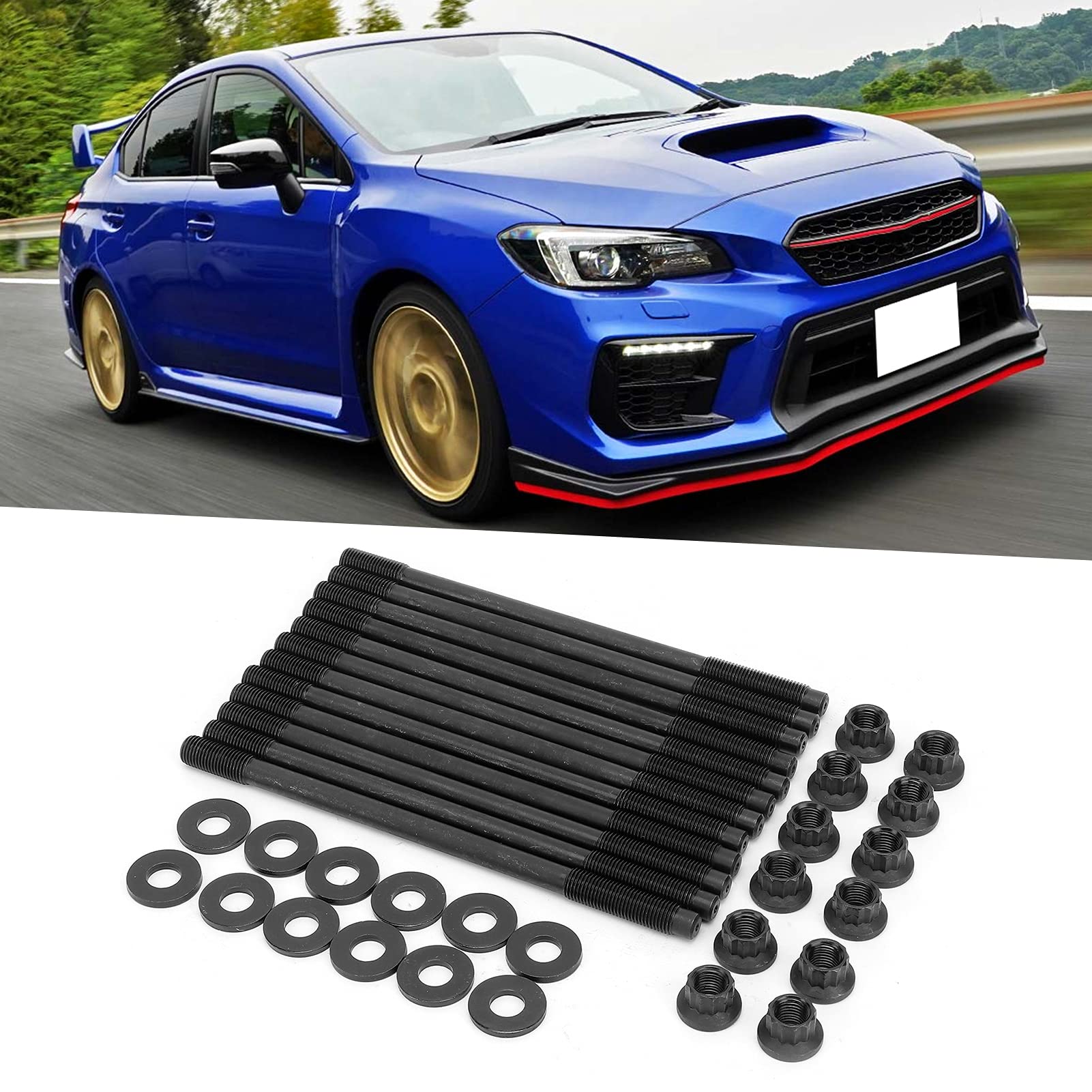 Auto Head Stud, 12-częściowy zestaw kołków z łbem śruby łatwy do usunięcia dla Wrx Ej2.0L i 2.5L Dohc do modyfikacji samochodu