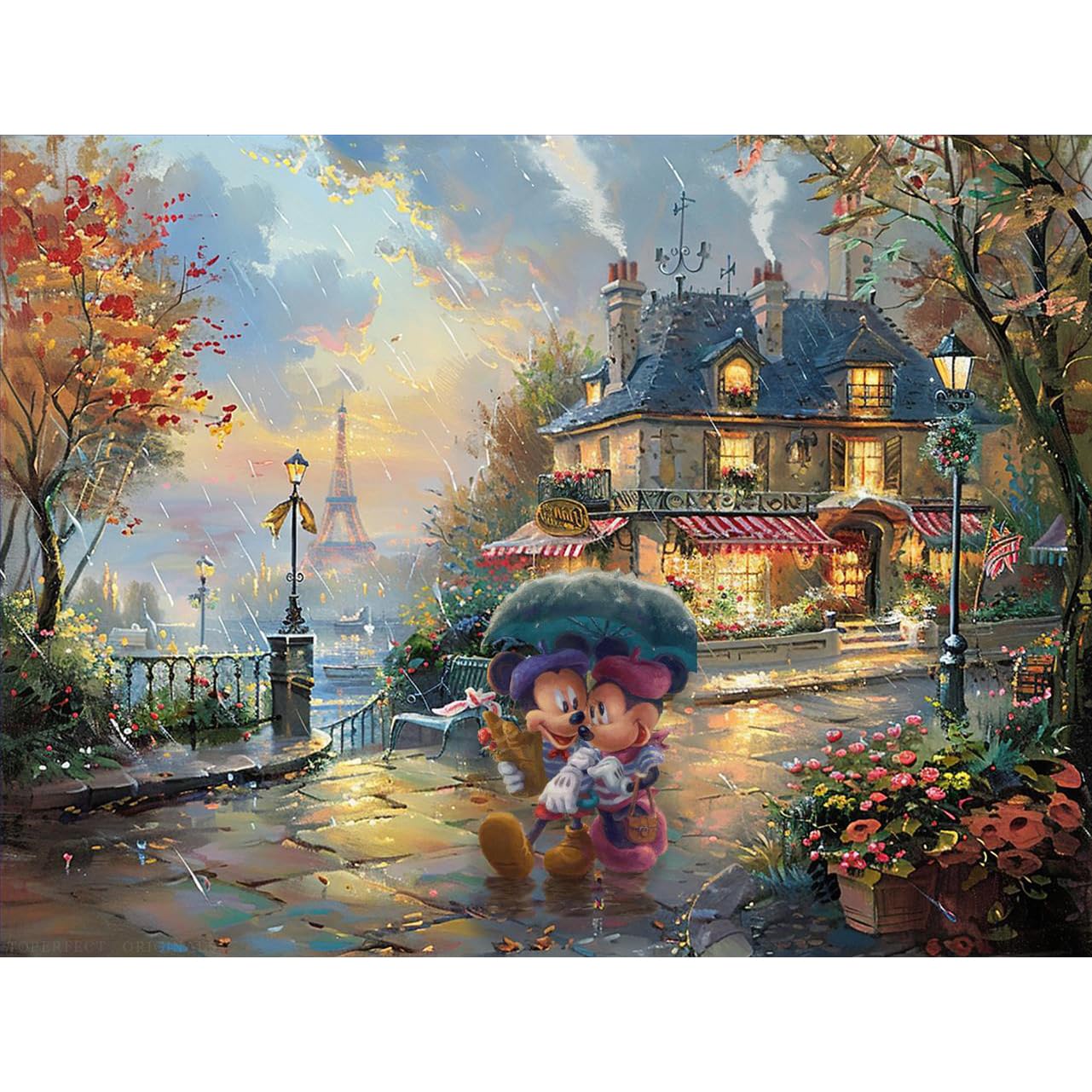 オランダ製 ディズニー キャラクターアート 絵画 美品 油絵 風 ミッキー レア Amazon.co.jp: 保育園の装飾用ディズニーアート: 雨の降るパリの
