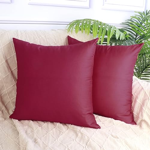 Miniatura 2 de Juego de 4 fundas cuadradas de algodón para cojín, cómodas, decorativas y de color liso (solo funda, sin relleno)