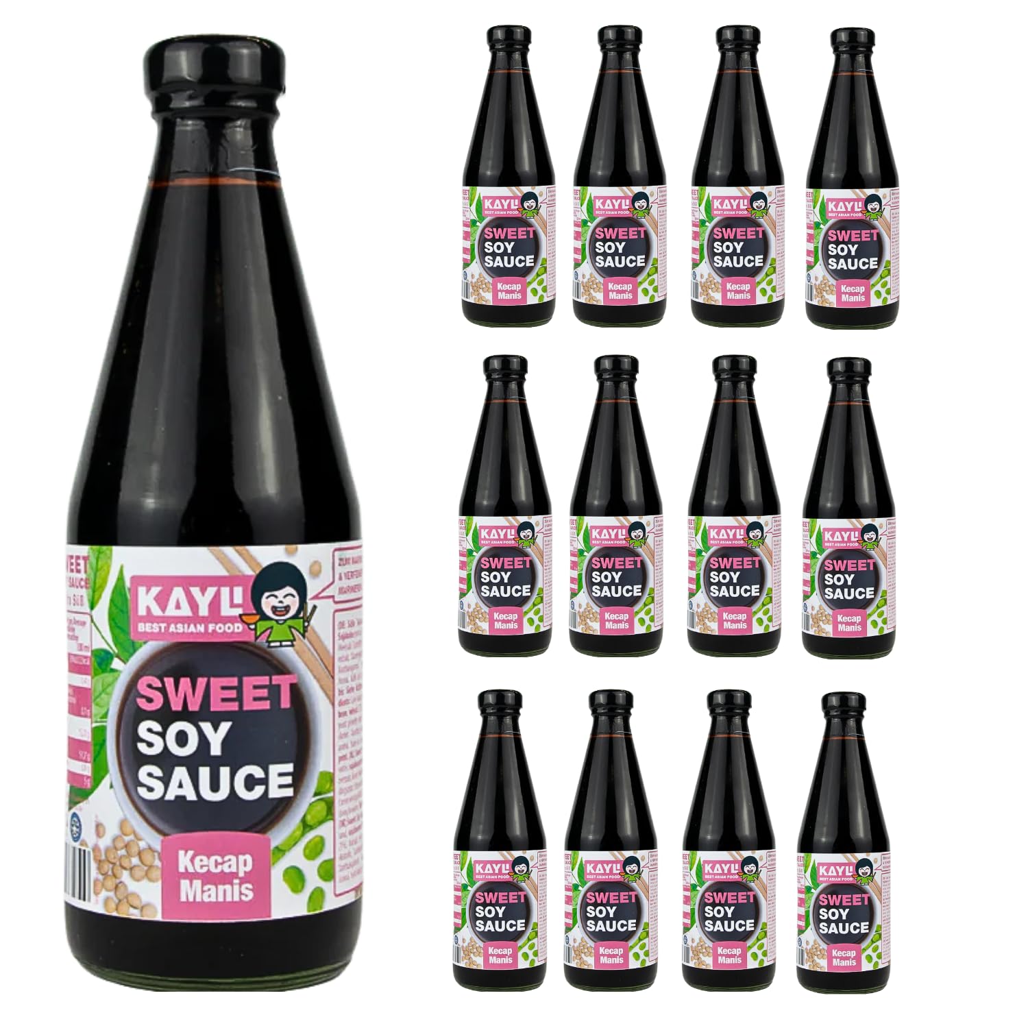 KAY LI Süße Sojasauce 12 x 420ml - Sojasoße aus Sojabohnen
