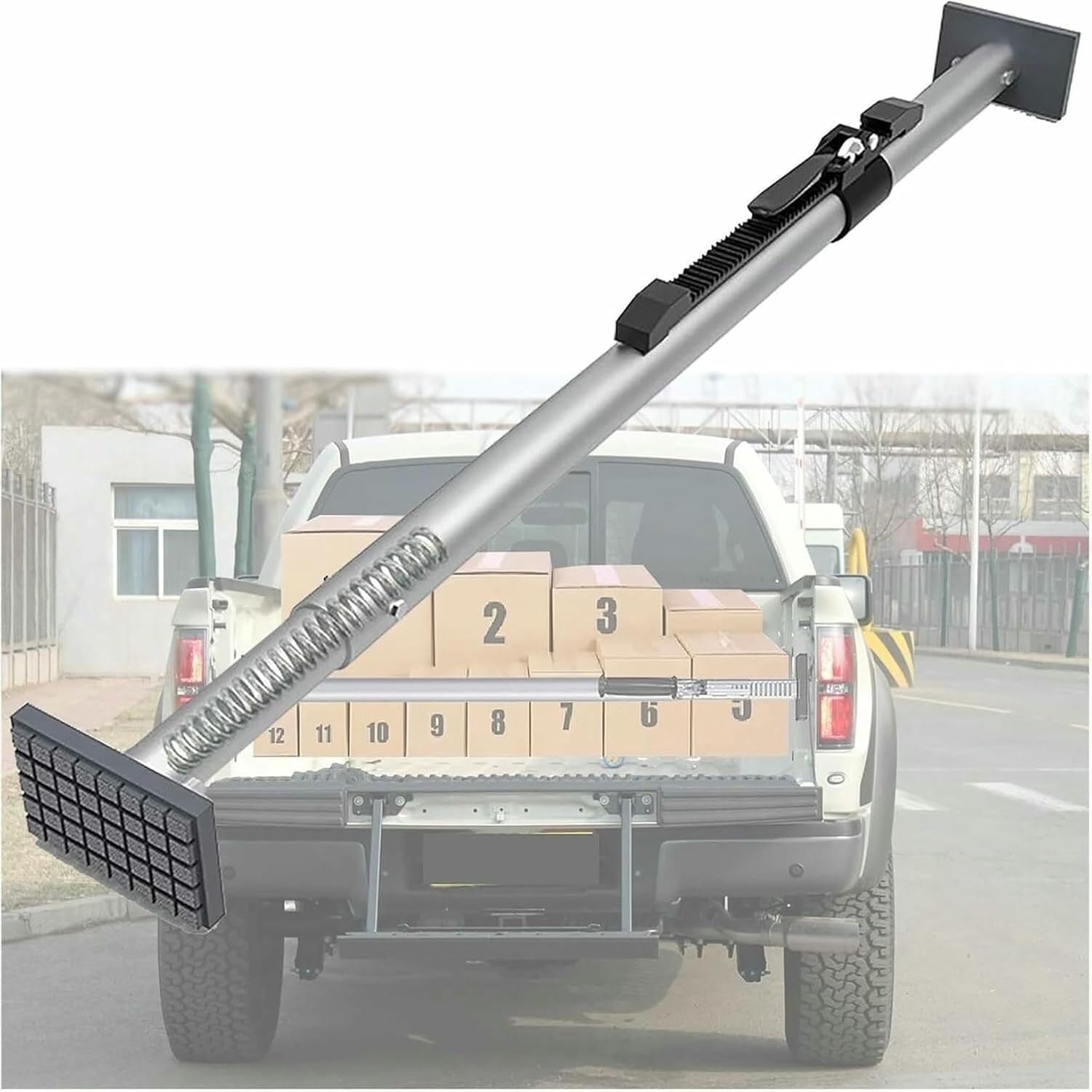 Adjustable Cargo Ratcheting Bar Set - Non-Slip Pickup Truck Bed Divider for SUVs, Trailers & Reefer - 87 Inch Cargo Poles with Anti-Slip Pads