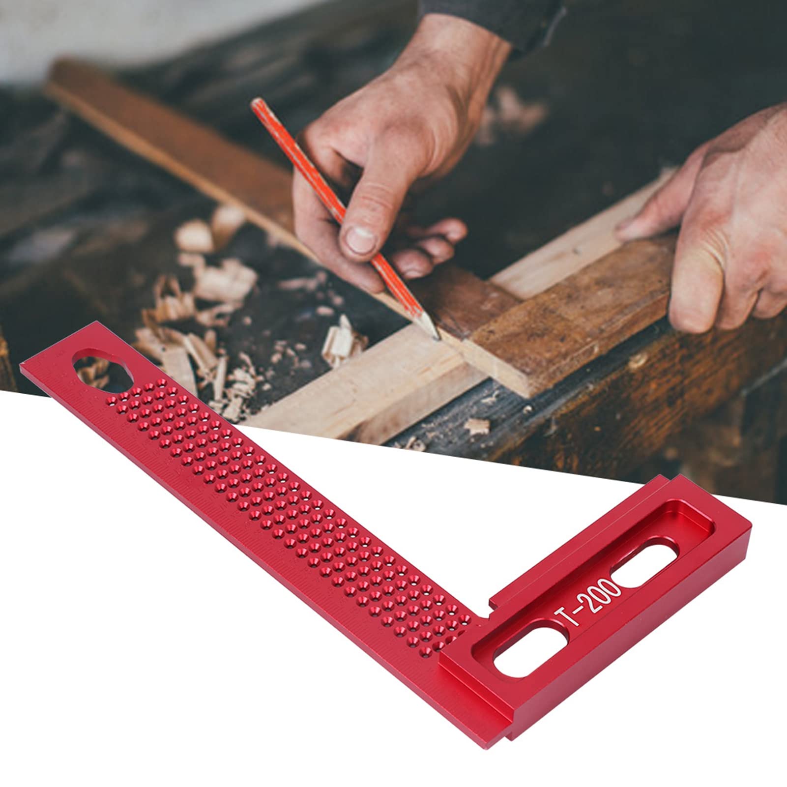 Aluminum Alloy Hole Ruler T-200 Accurant Marking T‑Shaped Rules for Woodworking Woodworking Ruler -Proof Hole Ruler Measuring Tool - Image 4
