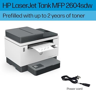 HP LaserJet-Tank MFP 2604sdw Wireless Black & White Printer Prefilled with Up to 2 Years of Original Toner (381V1A)