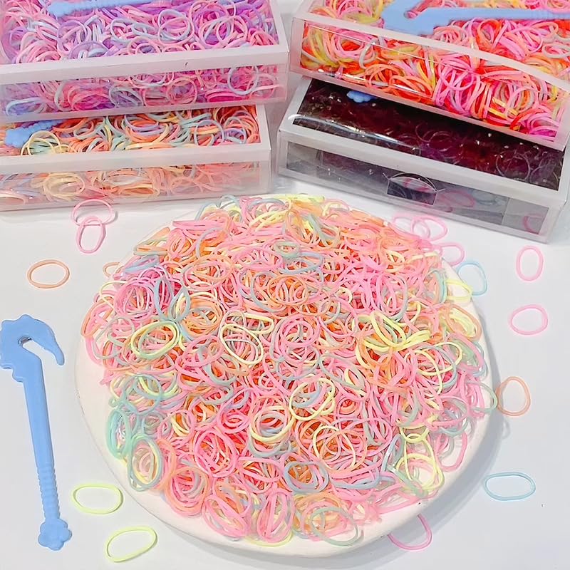 CUEMOON Hundehaar Gummibänder, 1000 Stück Mini Haargummis, Mini Elastisch Bunt Haustiergummibänder, Für kleine Hunderassen & Junger Hund Erwachsener Hund