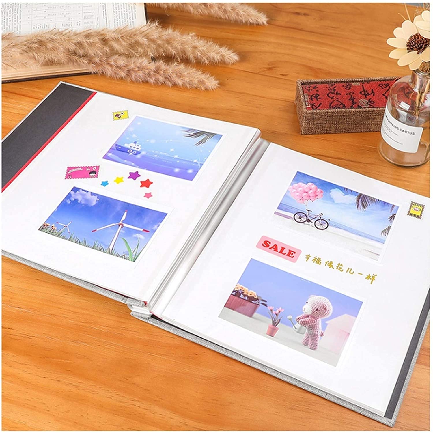 Autoadhesivo Cine Álbito Scrapbook Burlap Diy Álbum Moderno Estilo Cubierta de Lino Capacidad Manual Manual Creativo Álbum Niños Amantes de la Familia Álbum de Boda Memoria Presente Memorias Lib