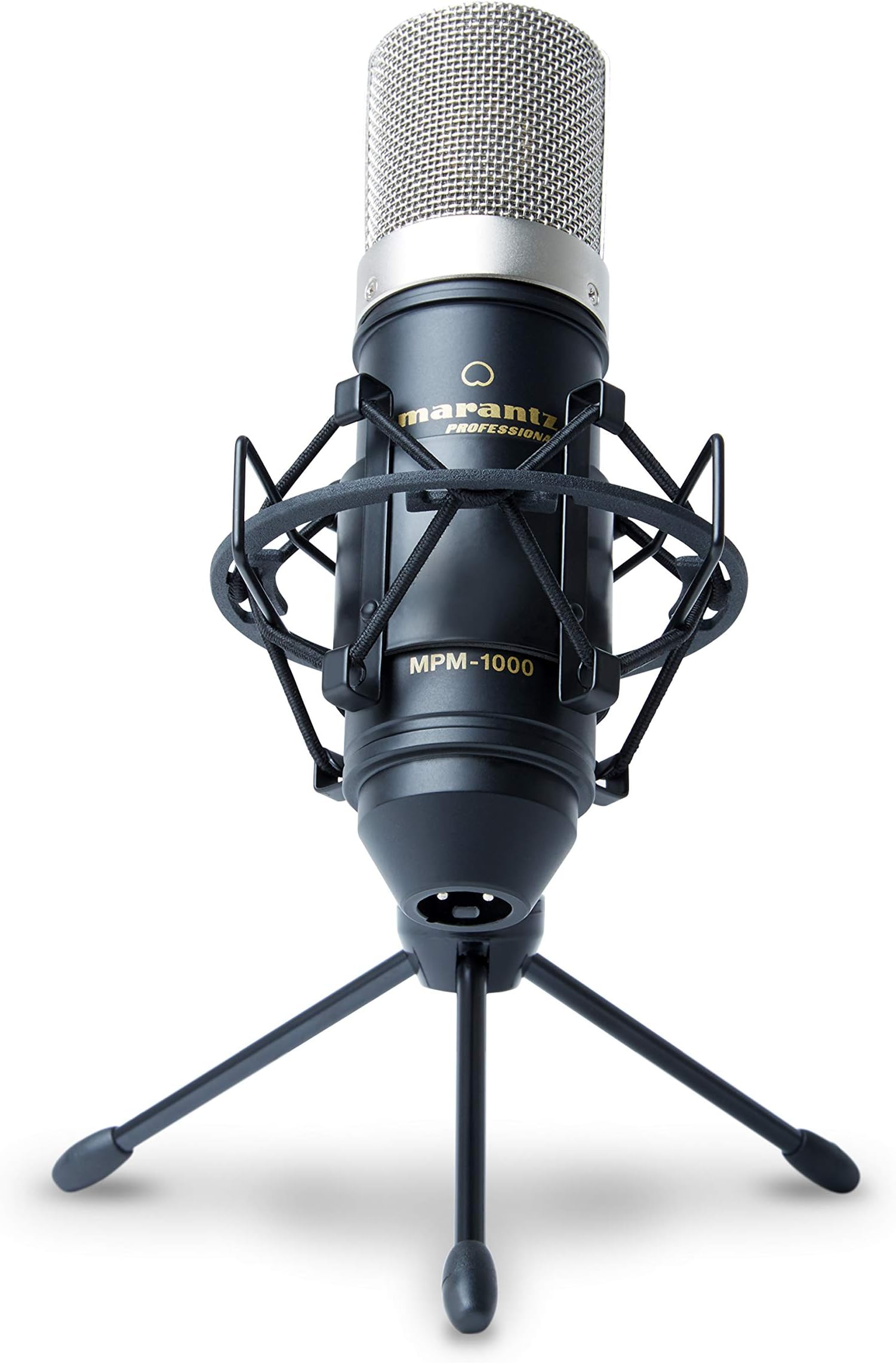 Marantz マランツプロ コンデンサーマイク、ゲーミング、配信、録音、単一指向性、ショックマウント、ウインドスクリーン、マイクスタンド、XLRケーブル付属 48Vファンタム電源 MPM-1000