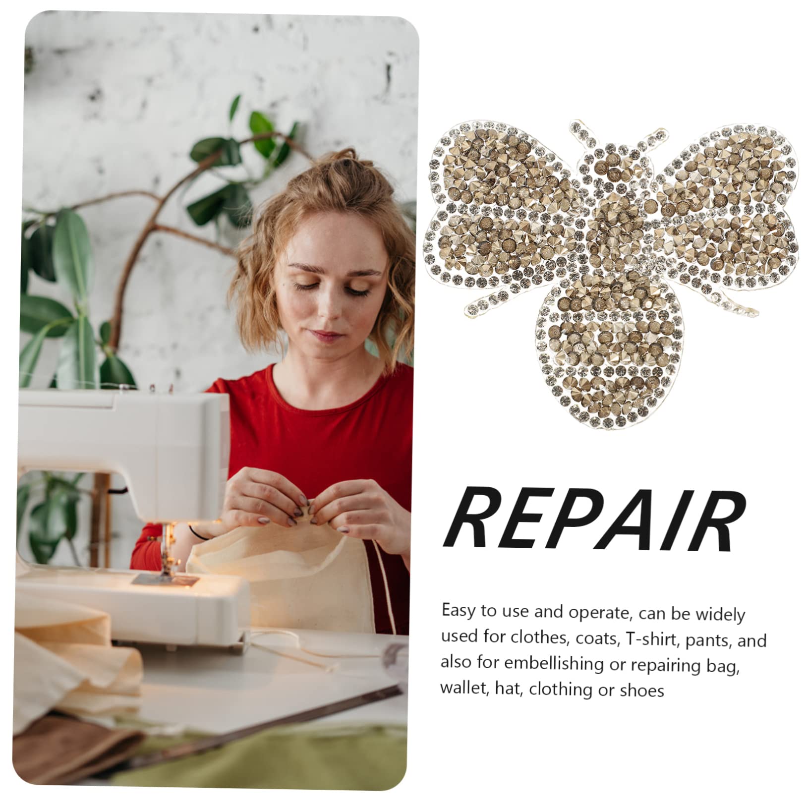 NUOBESTY 30pezzi Toppe Decorative Sostituibili Per Abbigliamento e Cappelli Patches Compatti Resistenti Per Jeans Giacche e Borse Design Ape Facili Da Applicare