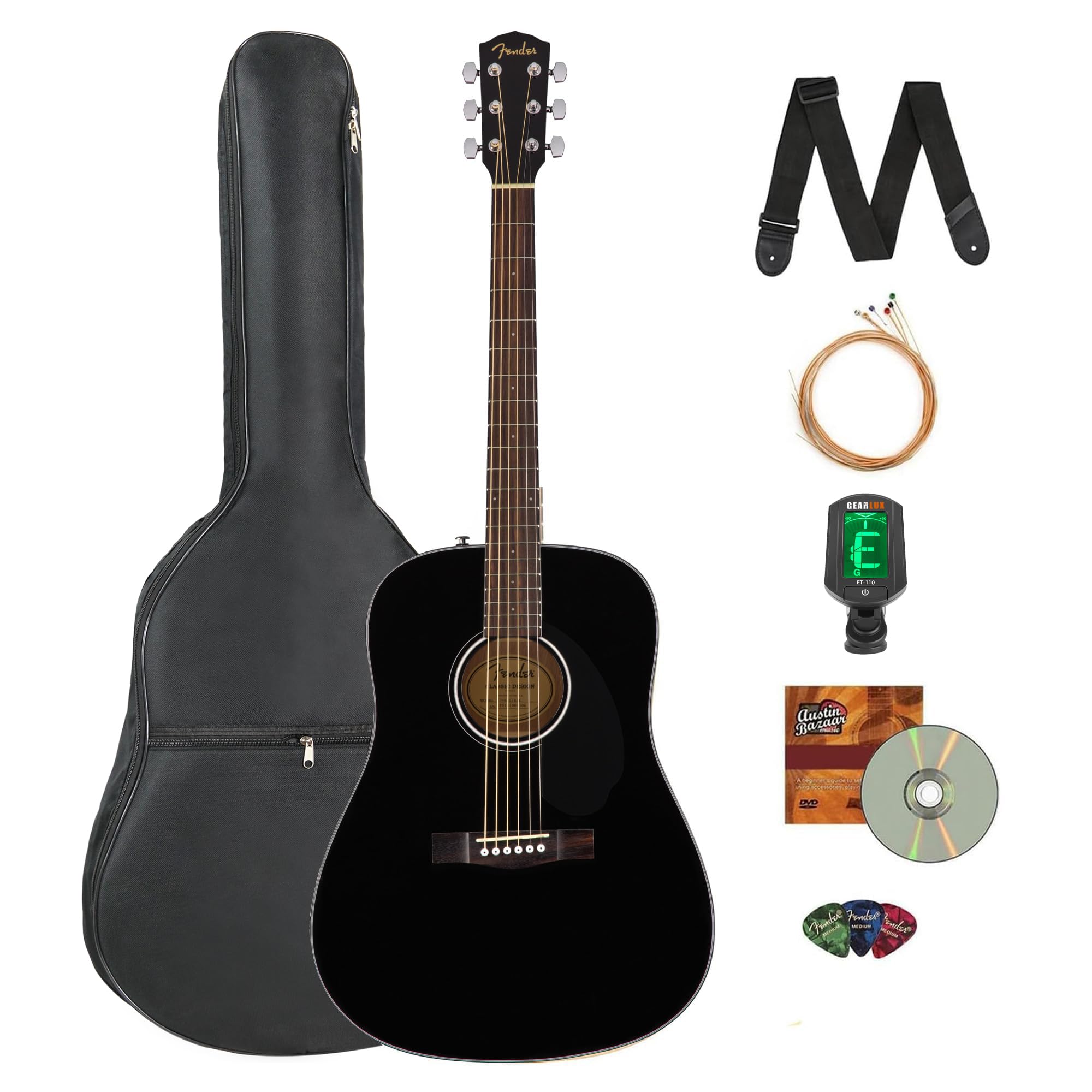 Amazon.com: Fender Classic Design Dreadnought Acoustic Guitar