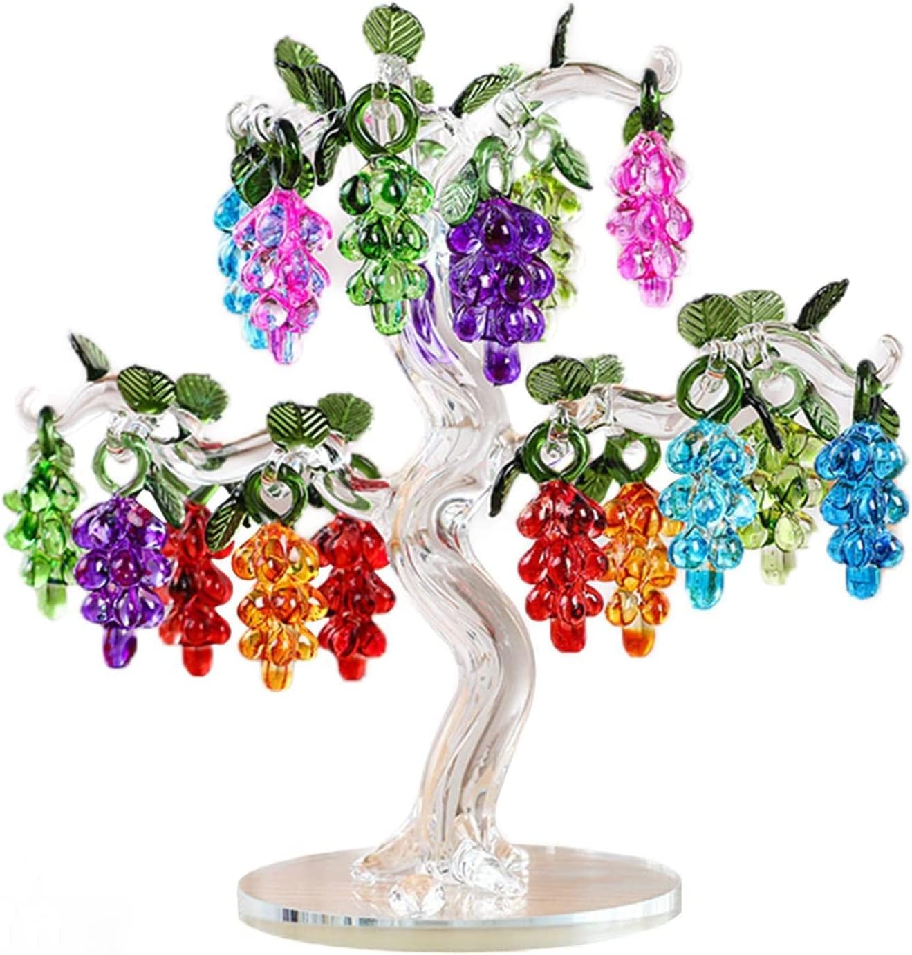 JJYGTTG Árbol de Uvas de Cristal Natural Buena Suerte Prosperity Home Office Sala de Estar Estante Bonsai Desempeño Adorno (Tamaño : 18pcs Hangs)