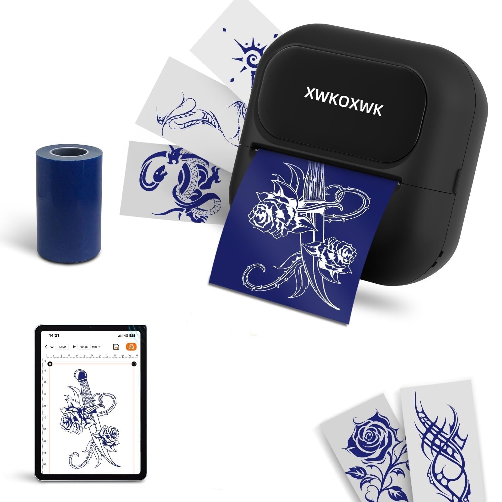 2026 New Mini Tattoo Stencil Printer Machine for Tattoo Artists&Beginners,Temporary Tattoo Printer for Women,Money-Saving Tattoo Mini Thermal Printer,Compatible with iOS/Android ASIN B0FNLNS6CB-image-11
