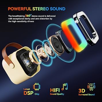Portable Bluetooth Speaker(Beige)
