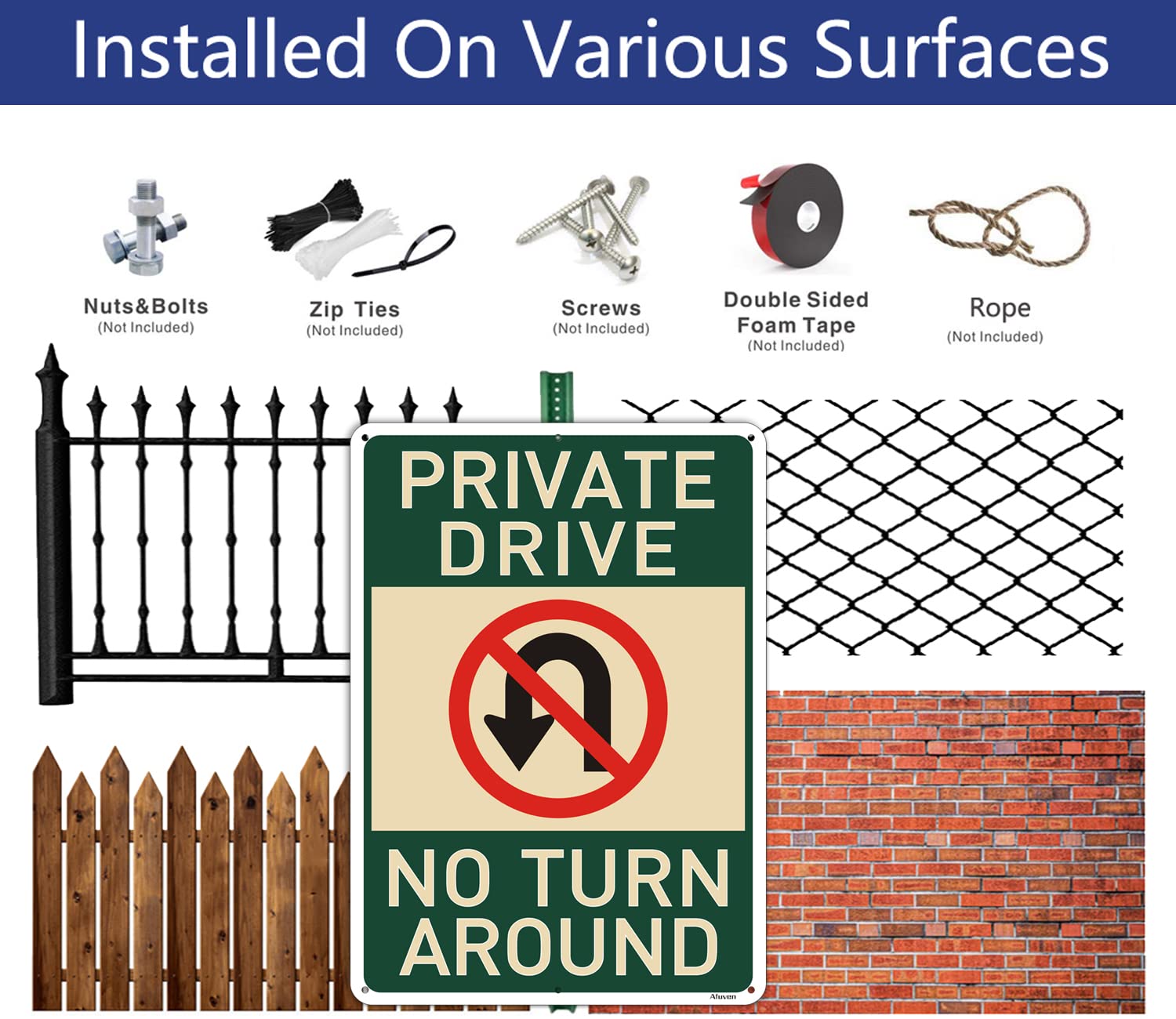 Amazon.com: Private Drive No Turn Around Signs Metal