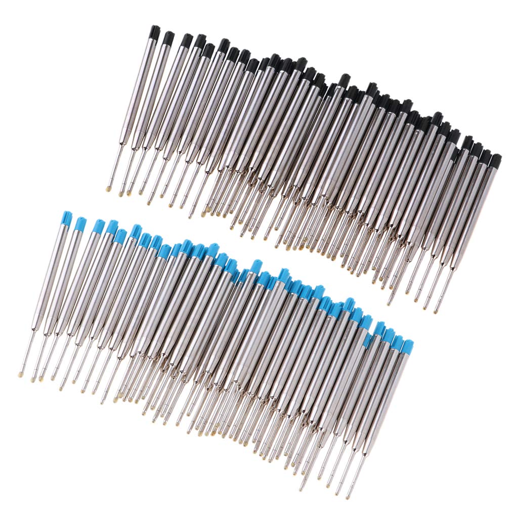 5 set di 50 ricariche gel per penne in metallo per scuola e ufficio, colore nero