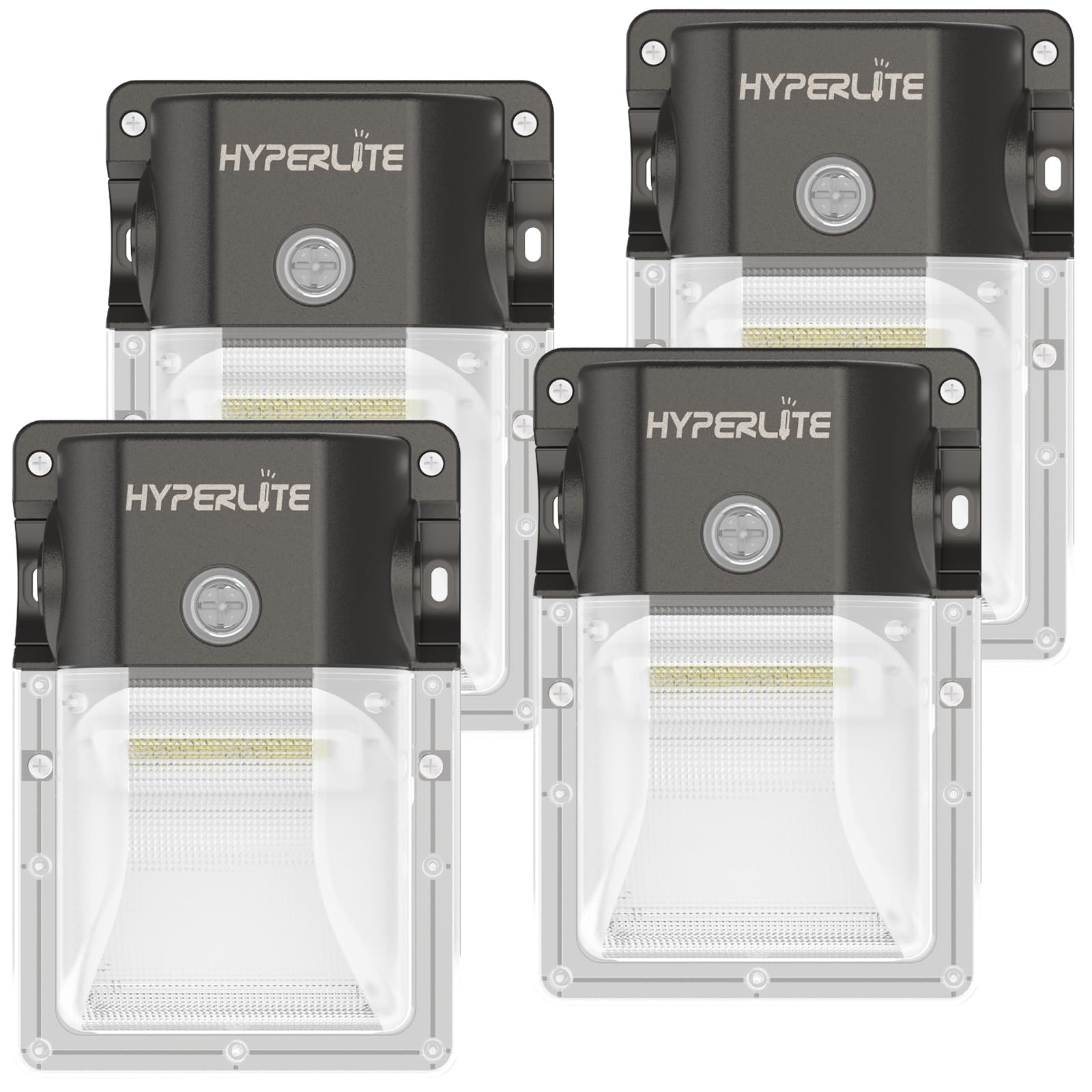 HYPERLITE LED Wall Pack Light: 3600lm 4Pack 5000K Wall Pack Lights Outdoor LED, LED Wall Pack Lights with Photocell Sensor for House, Garage, Door, Yard, Porch, Driveway, Store, Shop, Barn