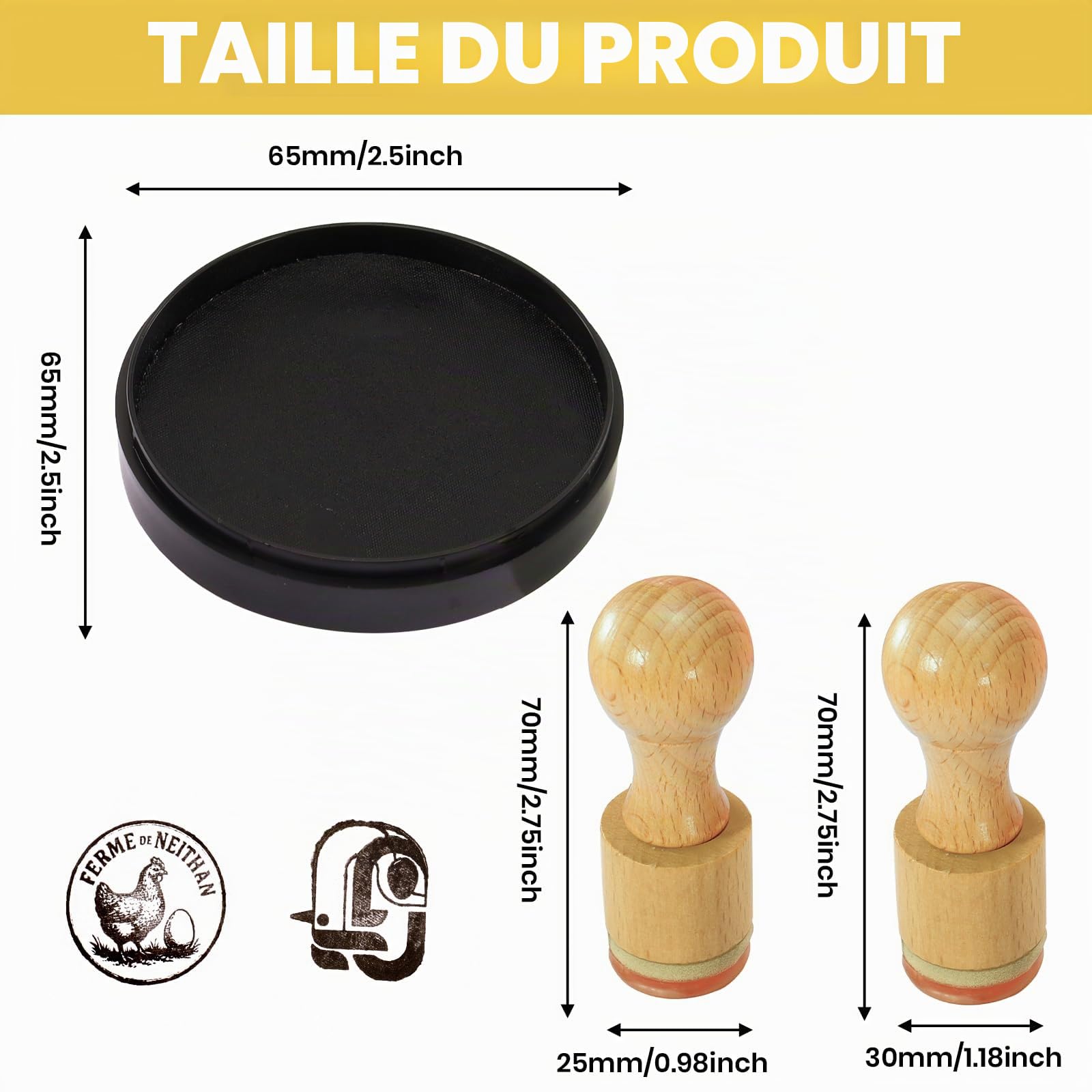 Tampon personnalisé pour œufs – Tampons de marquage personnalisés pour œufs avec tampon encreur pour œufs frais à la ferme, marqueurs d’œufs faits maison, outil de tampon avec logo/texte personnalisé