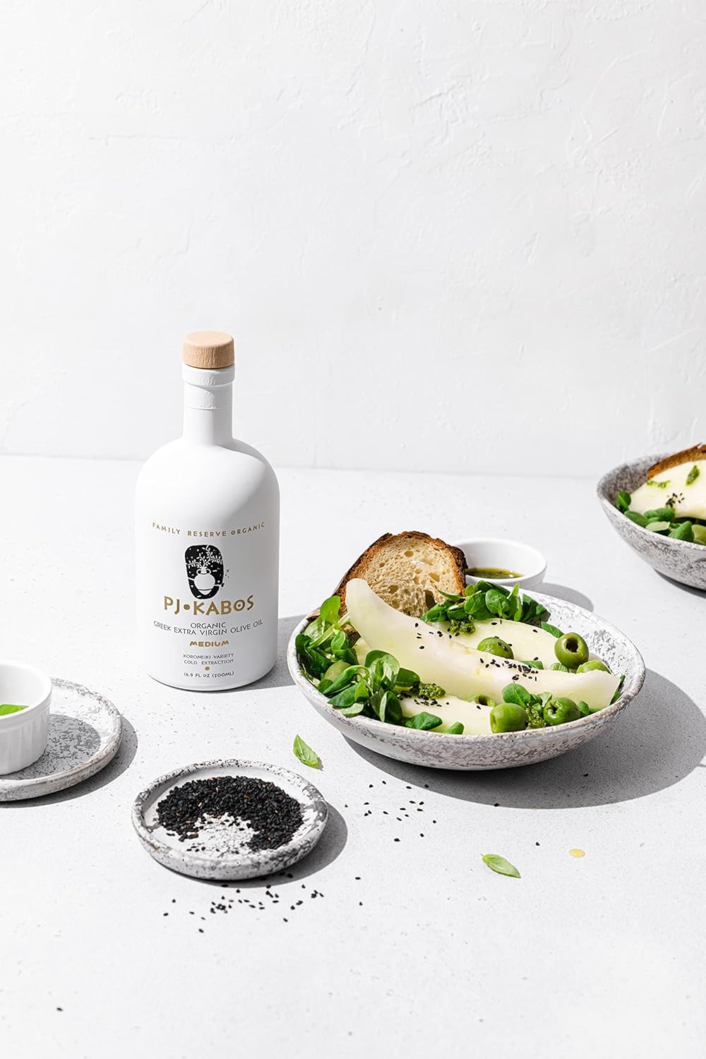 High Phenolic USDA Organic Greek Extra Virgin Olive Oil PJ KABOS Set (Medium/Robust)