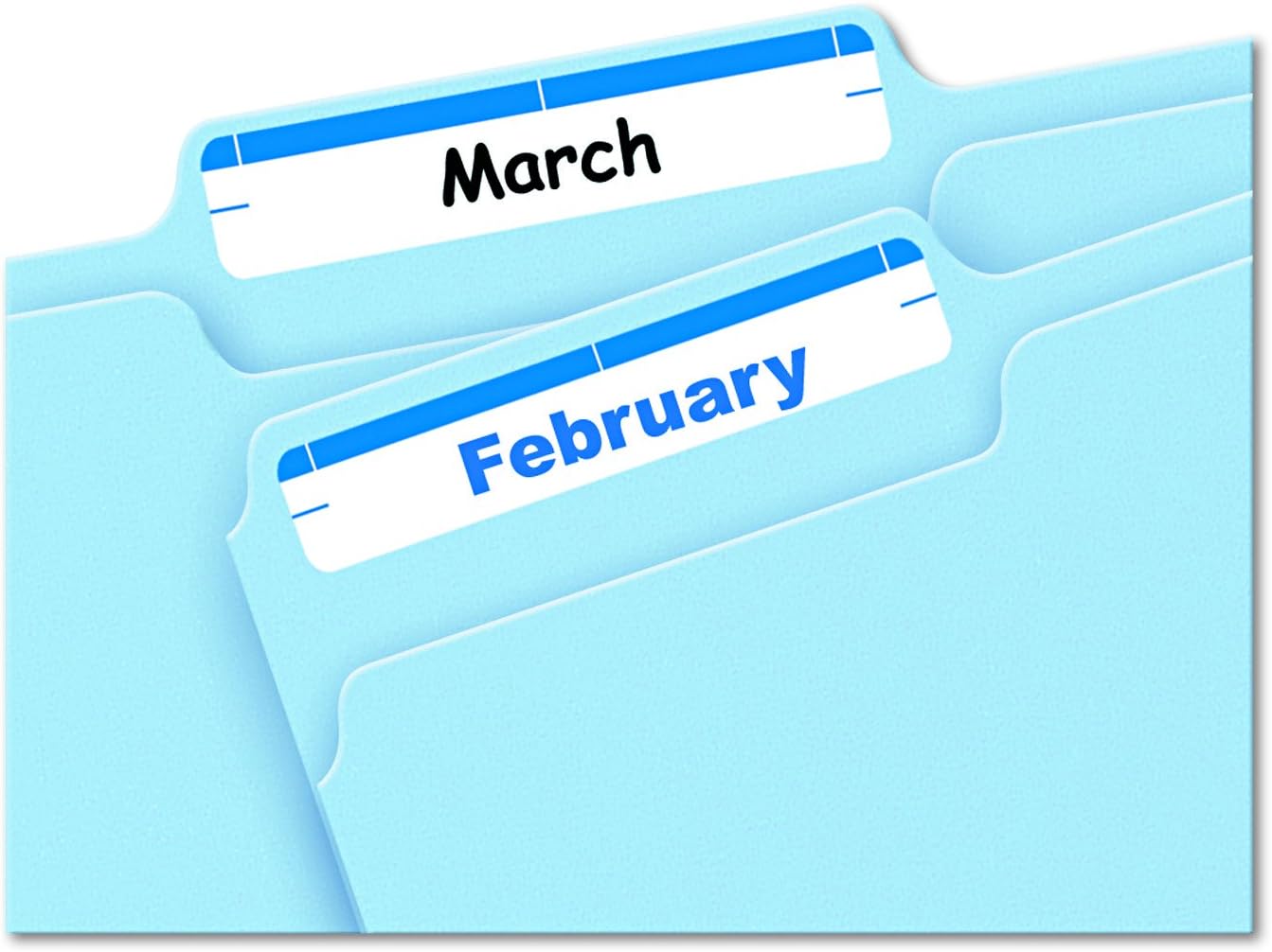 Avery 05200 Print or Write File Folder Labels, 11/16 x 3 7/16, White/Dark Blue Bar (Pack of 252) : Office Products