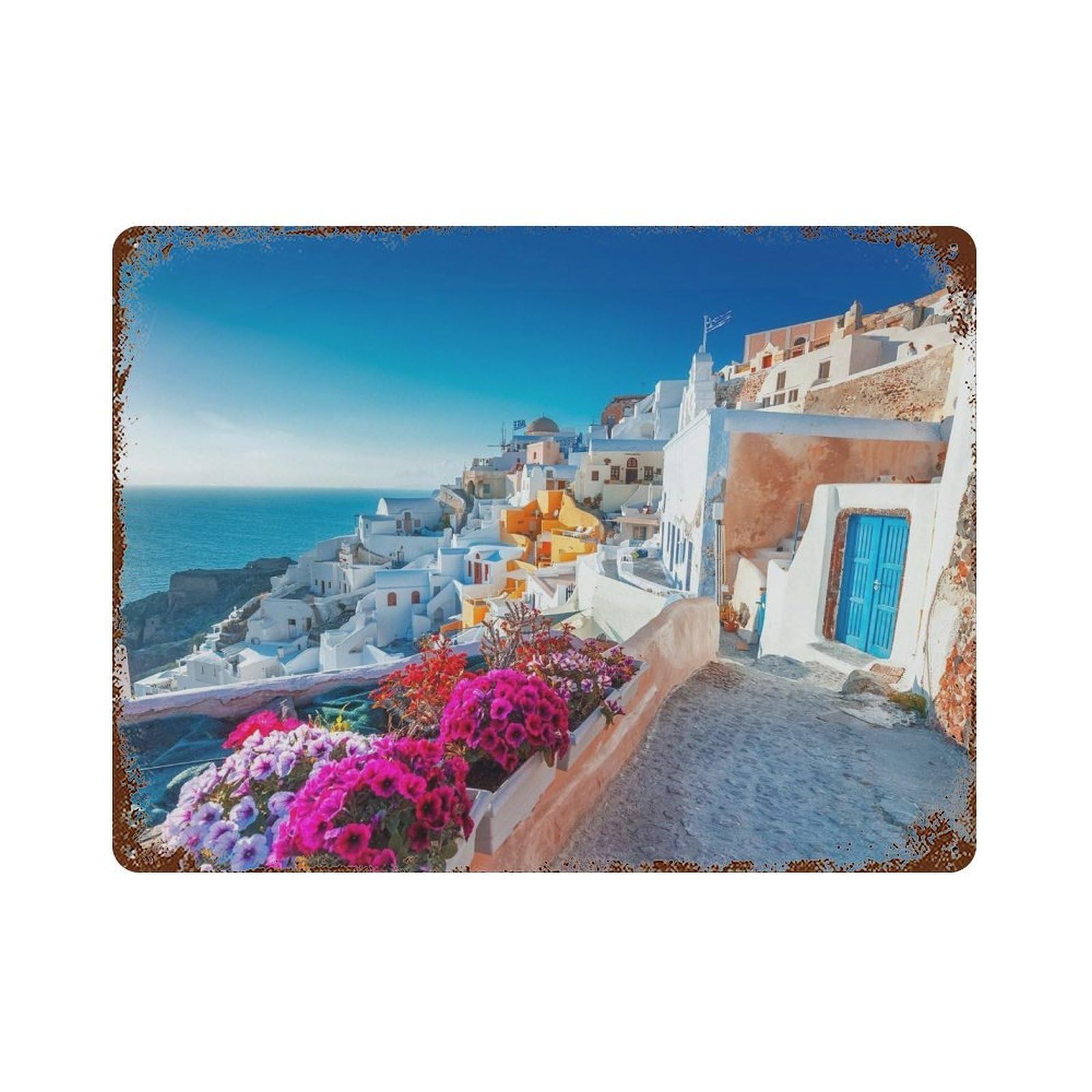 xiaoxiaoshen Real Photo Greece Decor Europe Wall Decor Art Metal Tin Poster Modern Home Decor Art Home Bar Shop Decorations Vintage Sign 30x40cm