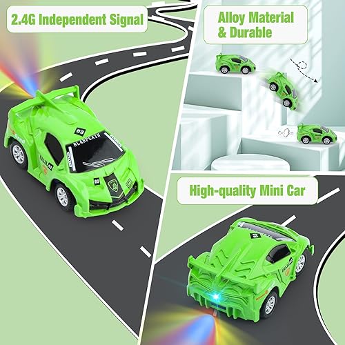 Miniatura 7 de Mini juguete de reloj de automóvil a control remoto reloj de carreras de caricaturas de 24 GHz auto de control remoto de carga USB reloj controlado