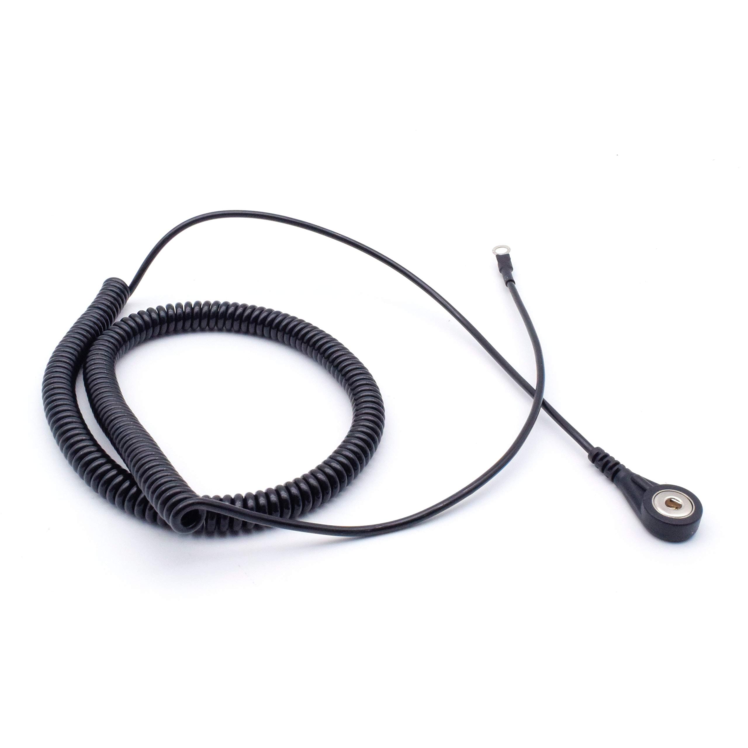 Quadrios GmbH ESD Schutz Spiral Cable Earth Cable 4 mm Push Button to 4 mm Ring Terminal Spiral Cable 3.6 m Professional Antistatic Accessories (Standard EN 61340-5-1) - Image 3