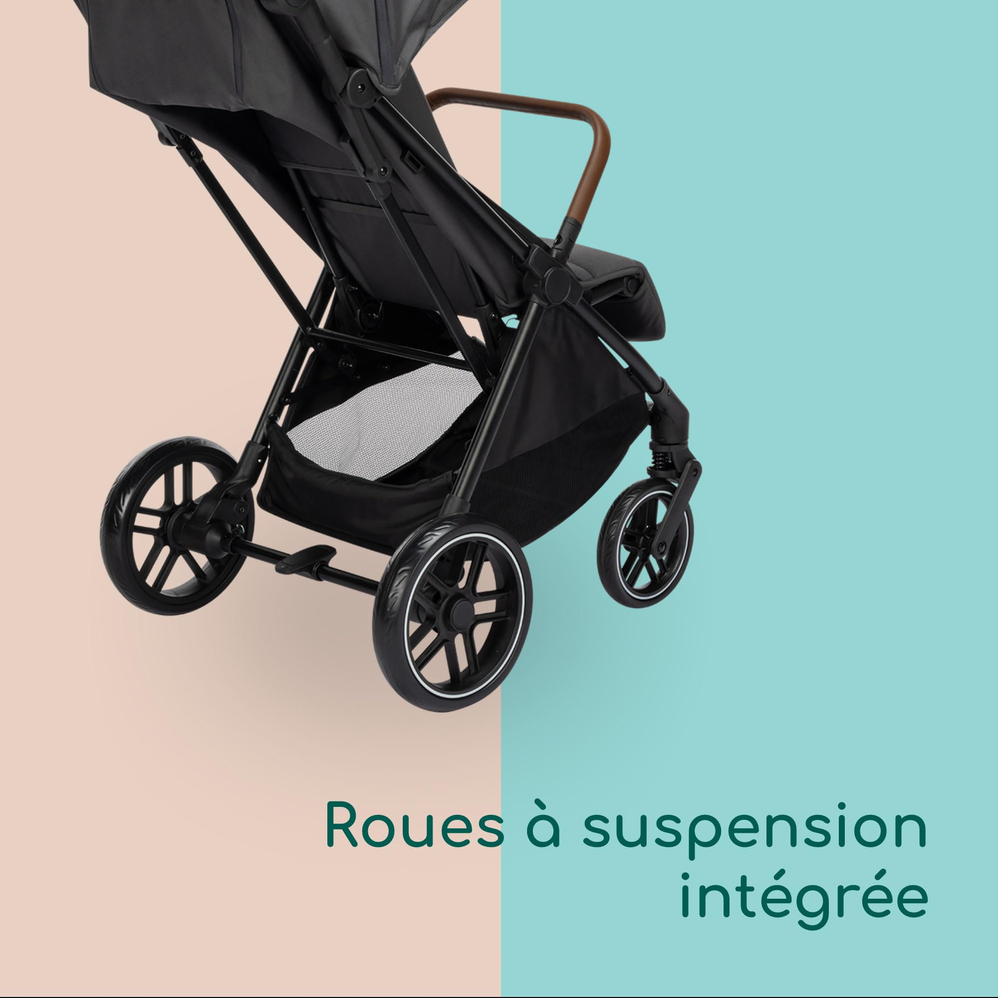 Bebeconfort Indra, Poussette, 0-4 ans, Poussette Compacte & Pliable, Automatique Rapide, Suspension Intégrée, Position Couchée, Housse Pluie Incluse, Compatible Sièges Auto, Mineral Graphite