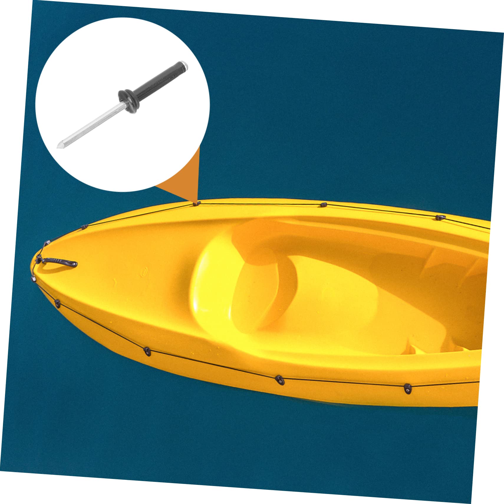 Kisangel 5 Sätze Kajak Nieten gummiring gummischlaufen Aluminium heringe aluminiumnagel Kayak Befestigung Schiffsniete Bootszubehör Bootsversorgung einstellen Aluminiumlegierung