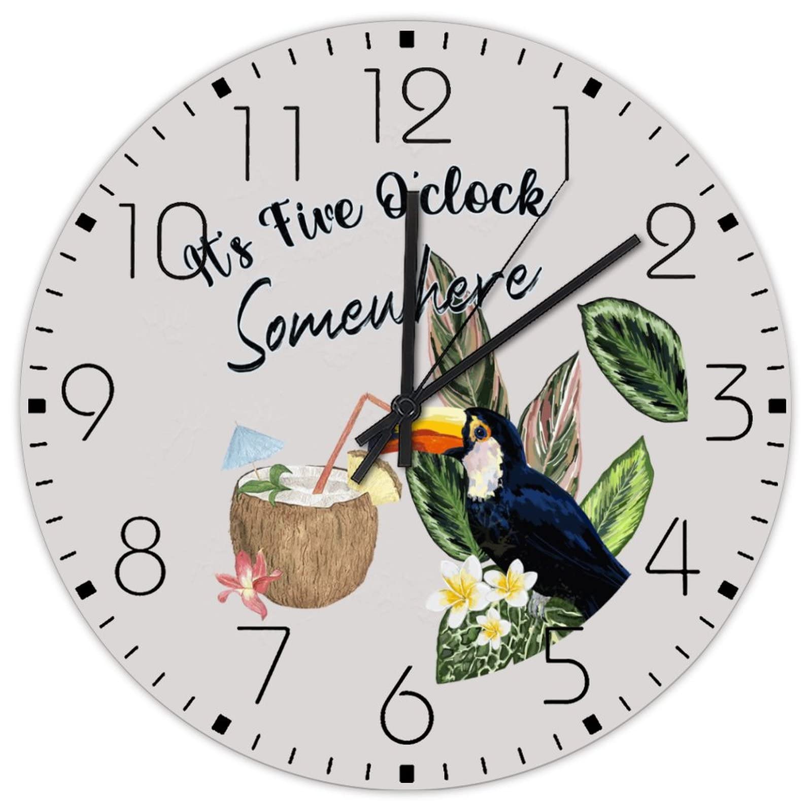 Horloge murale pour salle de classe en bois silencieuse 30,5 cm