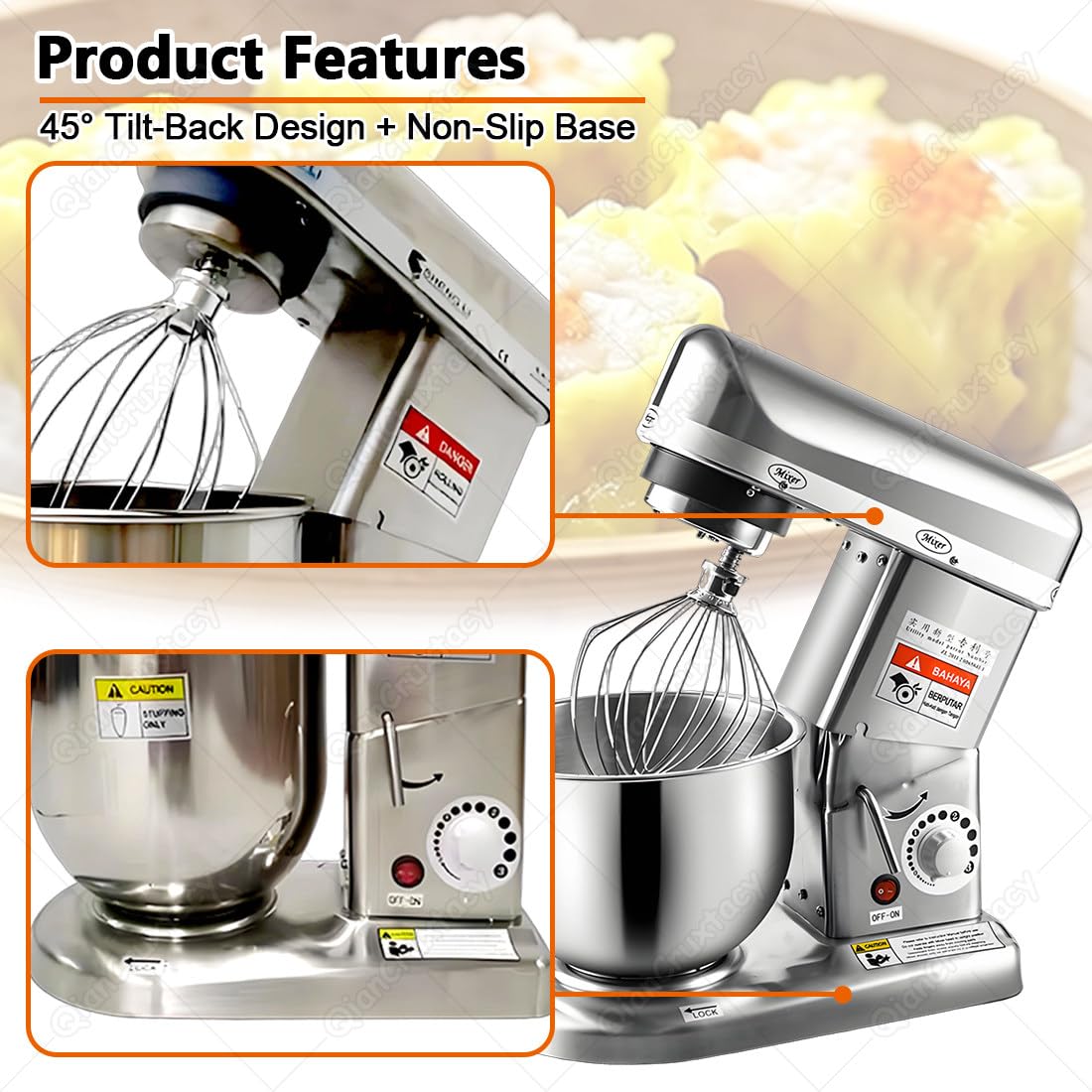 Impastatrice Elettrica Multifunzione per Pane E Dolci 7L | Macchina Planetaria per Dolci, Pane, Pizza e Pasta, Adatta per Pasticcerie, Ristoranti e Hobbisti della Panificazione