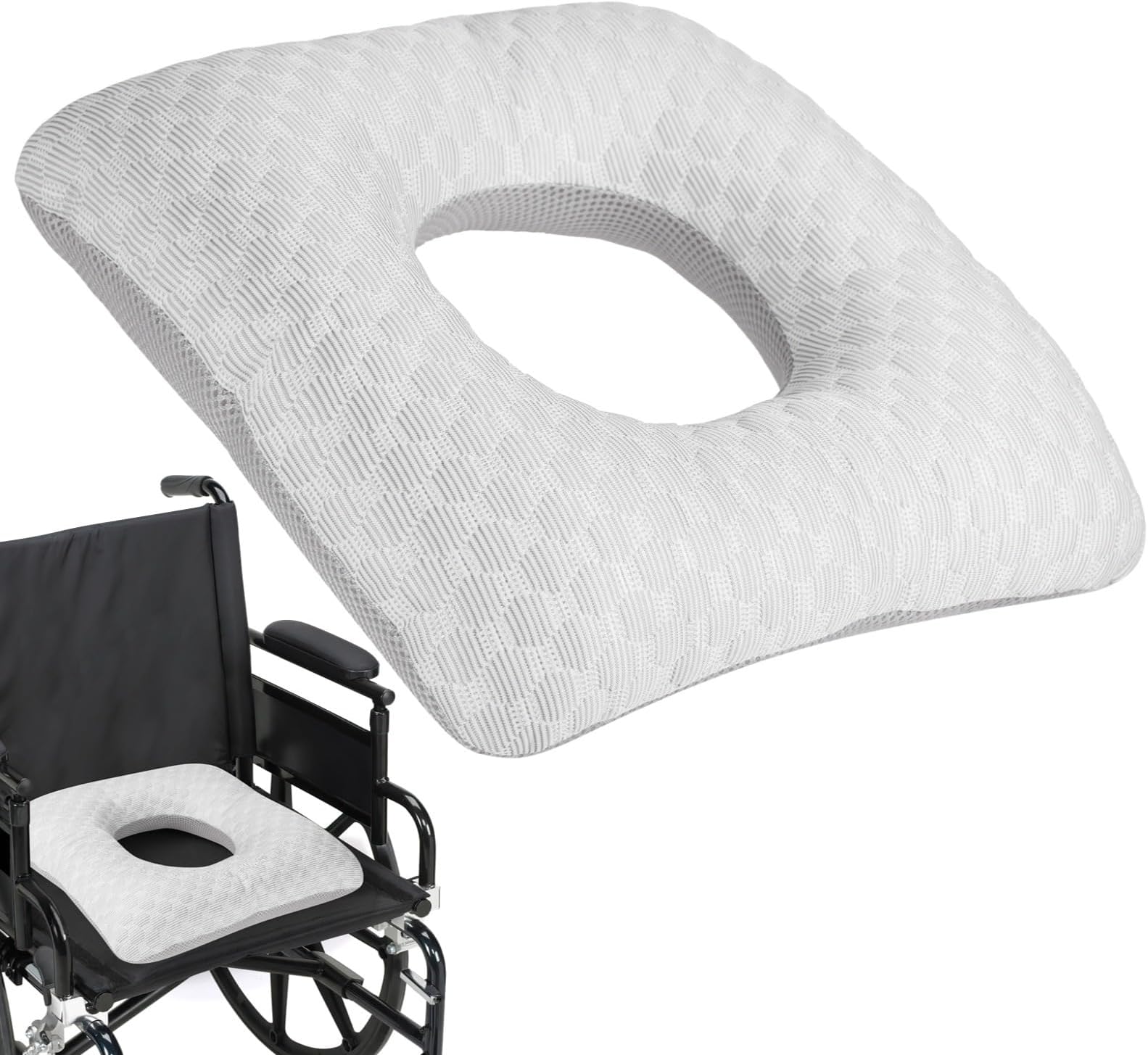 Breathable Donut Cushion For Bed Sores, Wheelchair Seat Pad With Cooling Ice Silk And Zippered Washable Cover For Disabled Elderly