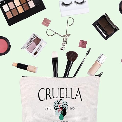 Miniatura 3 de FOTAP Villains Cruella Gift Cruella Movie Makeup Bag Cruella Inspired Cosmetic Bag Magic Kingdom Gift Villains Makeup Bag Bad Girls Gift, CRUELLA