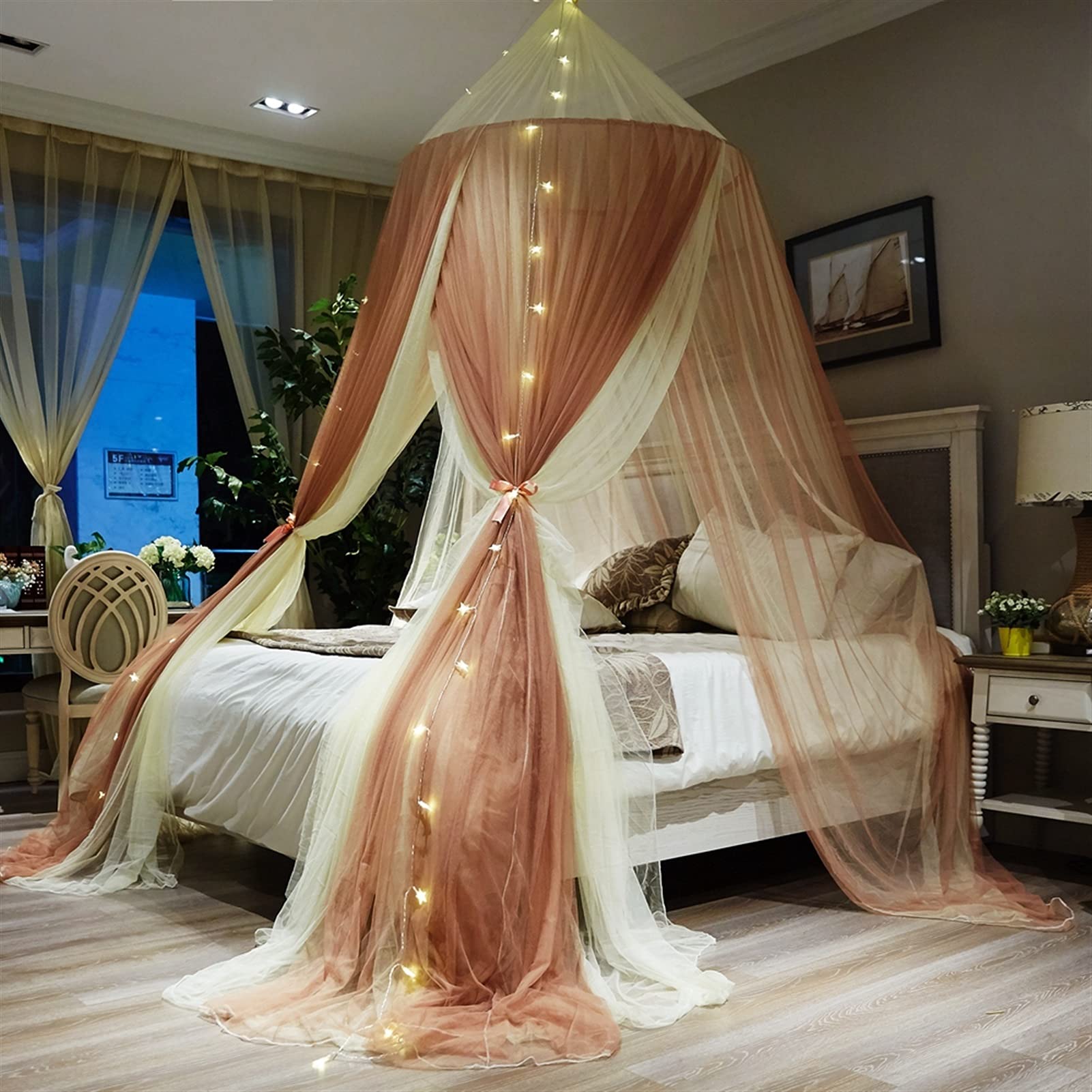 Rideau de lit moustiquaire double couche contre les insectes d'été