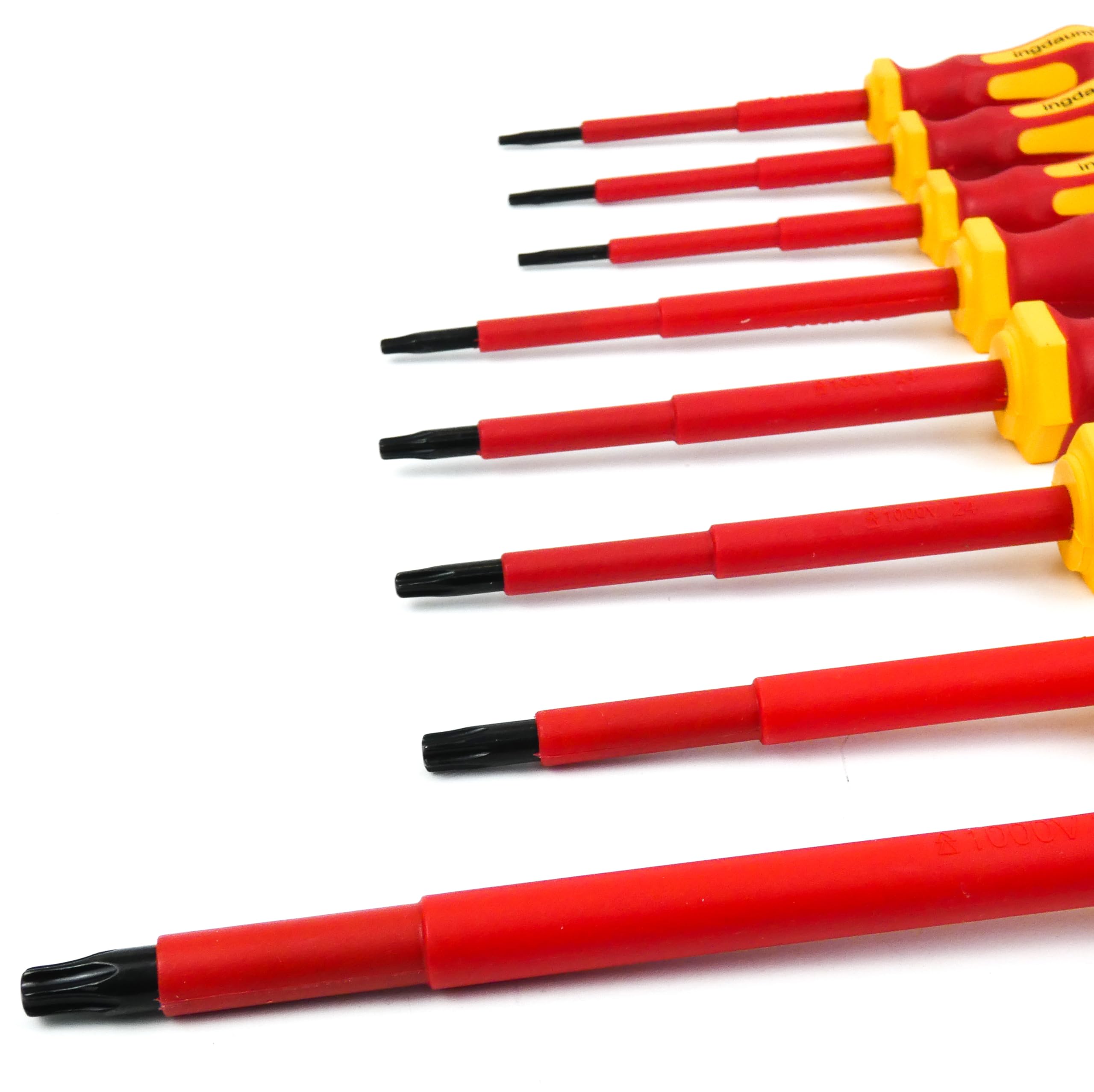 Tournevis Torx VDE TX8,9,10,15,20,25,30 et 40 isolé 1000 V | T8, T9, T10, T15, T20, T25, T30 & T40, Conforme VDE / IEC, Pour installation électrique, À l'unité ou en set