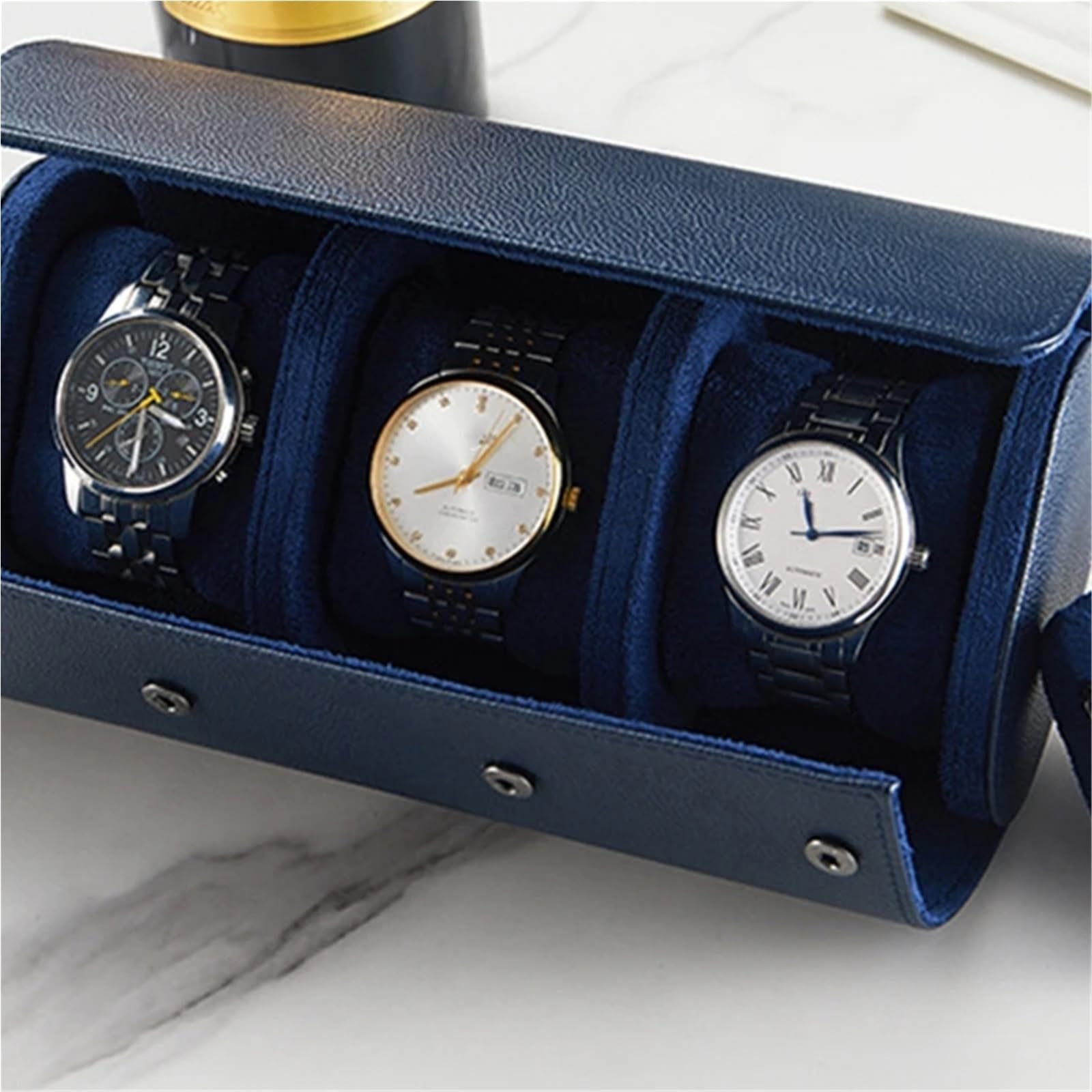 2 Orologi Con Cassa for Orologio Ovale Per Orologi | Scatola portaoggetti for bottoni da viaggio Confezione in pelle PU(L)