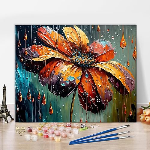 TUMOVO Pintura de mariposas por números, pintura colorida por número para adultos, kit de pintura al óleo, kit de pintura acrílica con pinceles y