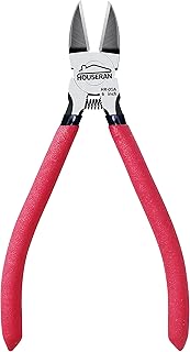 Wire Cutters, 6 inch Side Cutters, HOUSERAN Dikes Wire Cutters Diagonal Cutters with Non-Slip Red Handle, Flush Cutter Pliers, Wire Clippers, Spring Loaded Wire Cutters for Jewelry, Crafting, Zip Tie