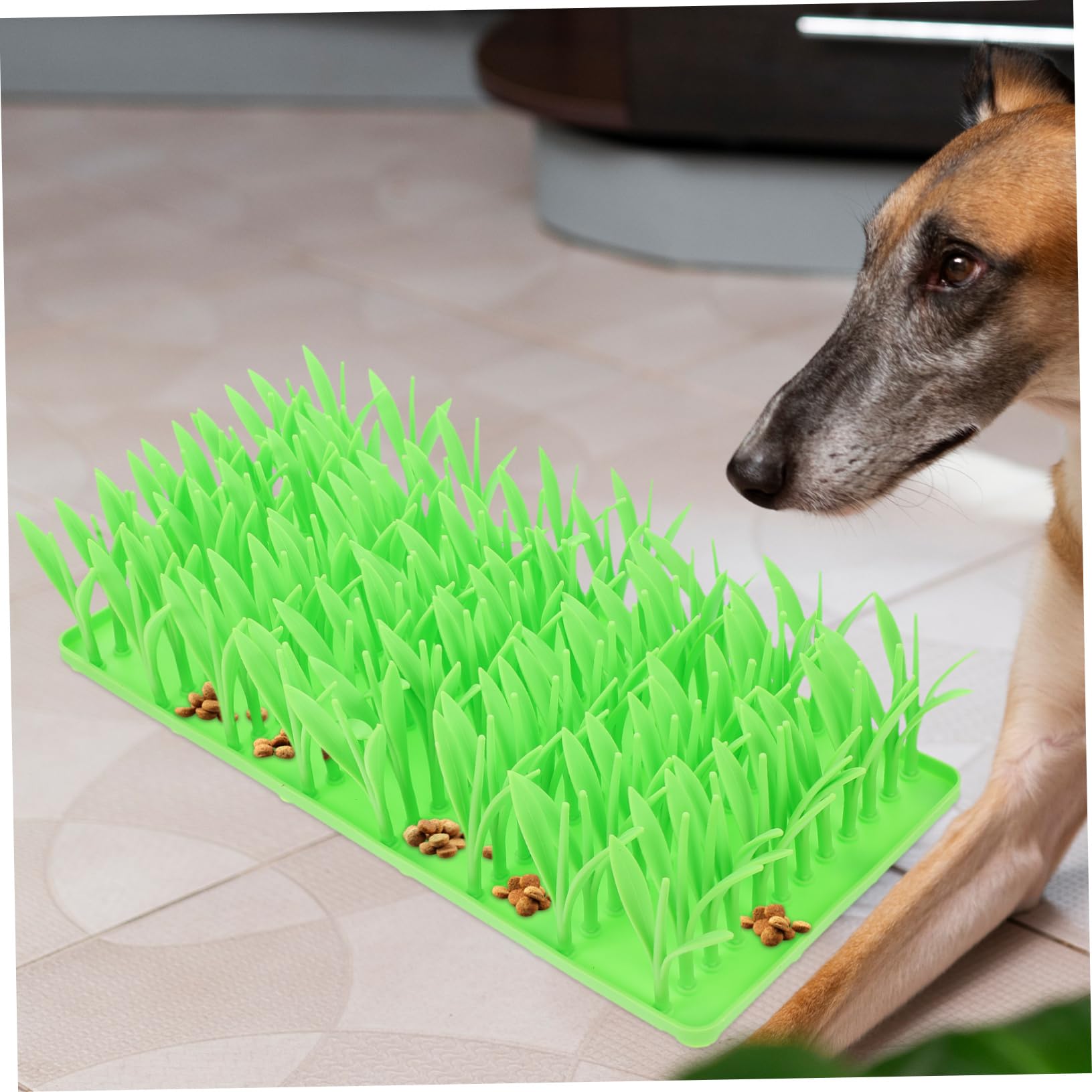 Milisten Silikon Futtermatte mit Grasmotiv rutschfest und Langsamen Fressen für Katzen und Hunde Interaktive Schnüffelmatte
