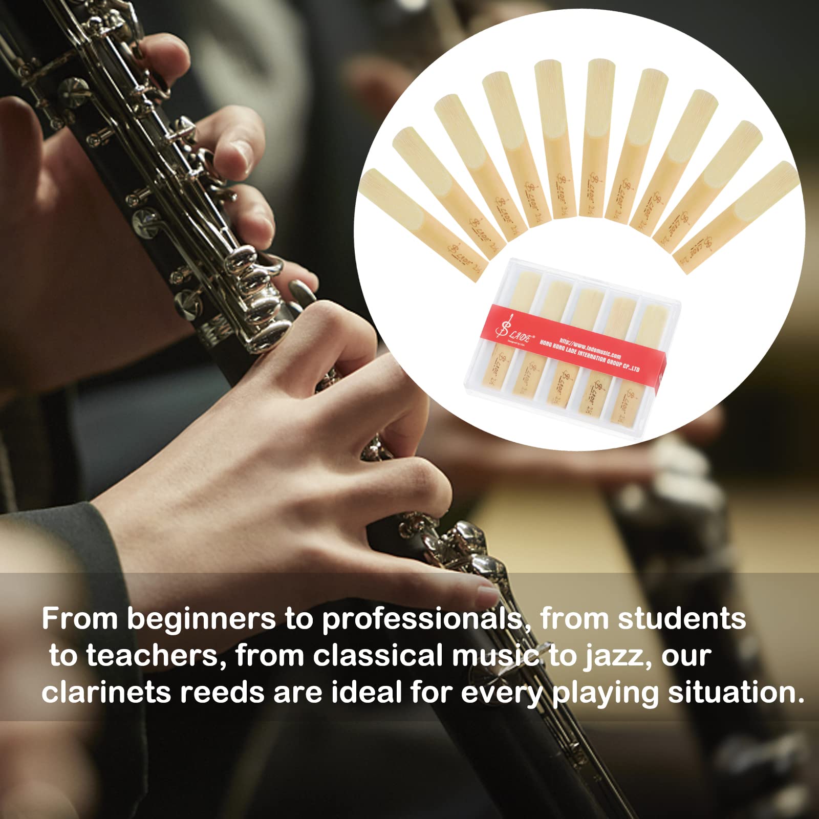 Vandoren Clarinet Reeds 1.5 10Pcs Bb Clarinet Reeds Traditional Reeds ...