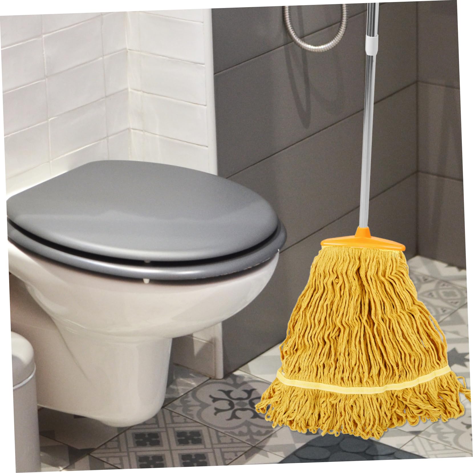 MOLUCKFU 2pcs Mop Head Replacement Heavy Duty Commercial Cleaning Mop Pad Reusable Mopping Head